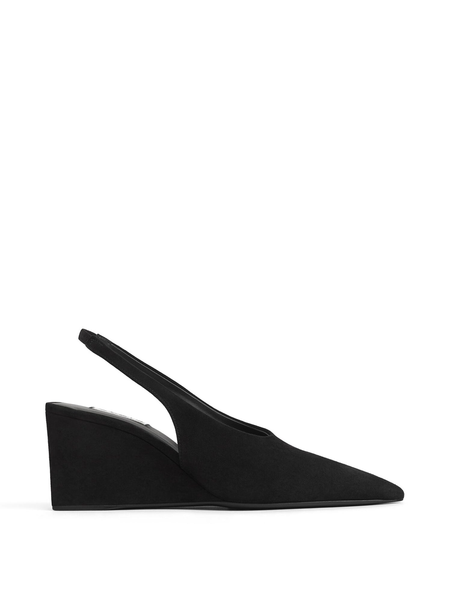 Suede Cube Wedge Slingbacks