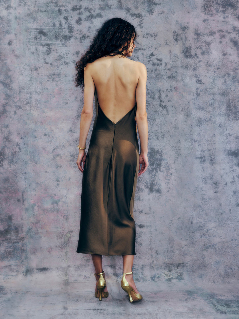 Alejandra Alonso Rojas | Draped Halter Midi Dress – Kirna Zabête