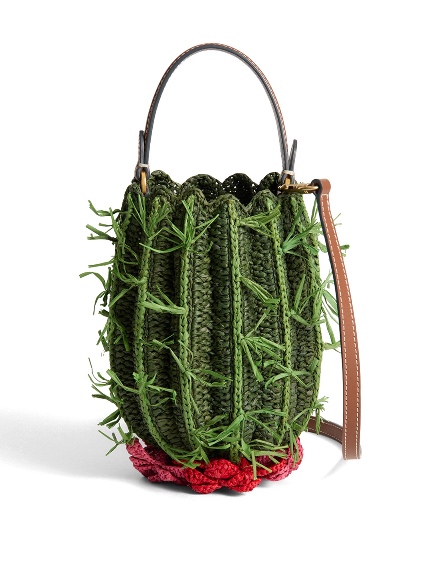 Raffia Cactus Crossbody Bag