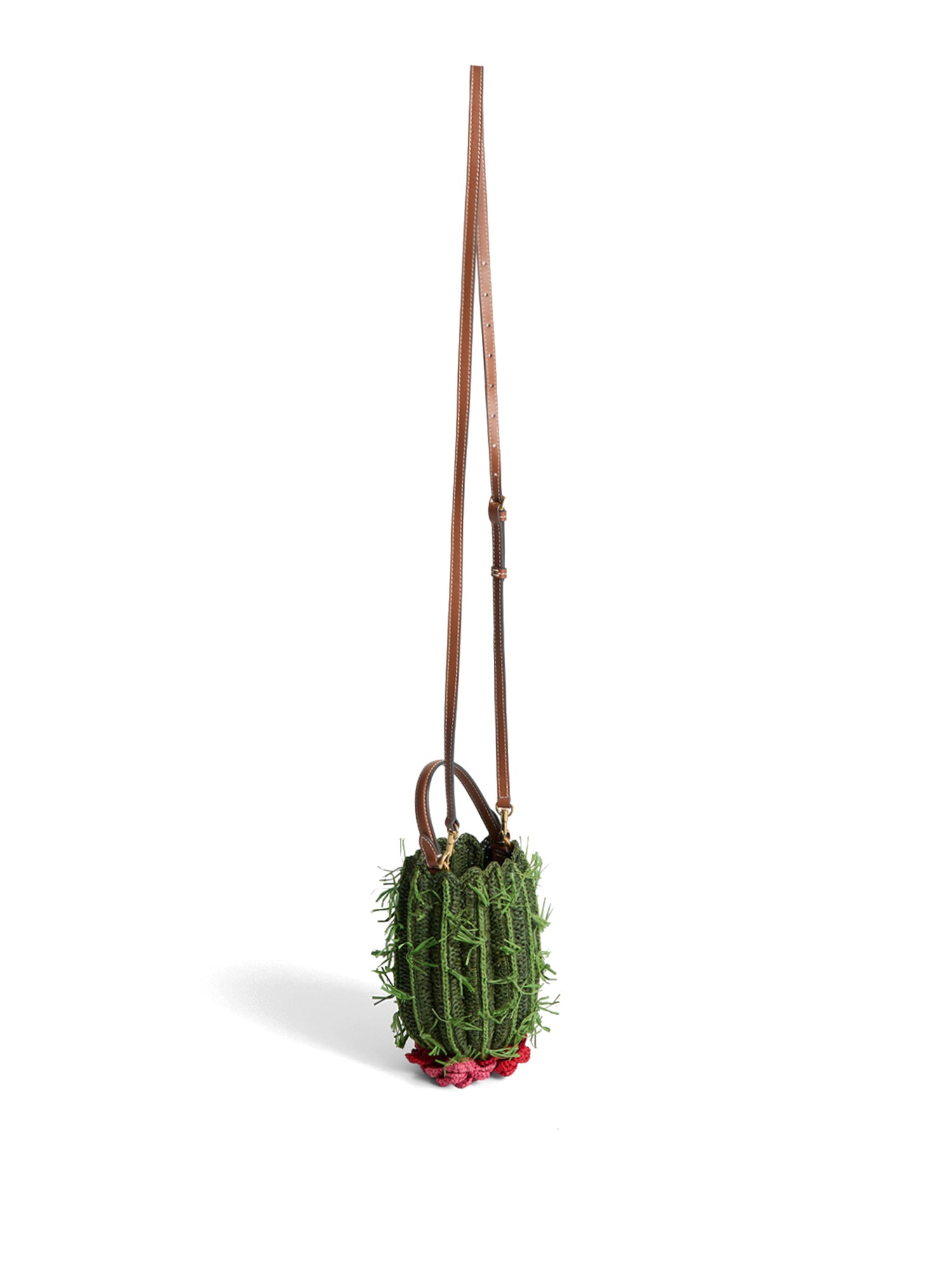 Raffia Cactus Crossbody Bag