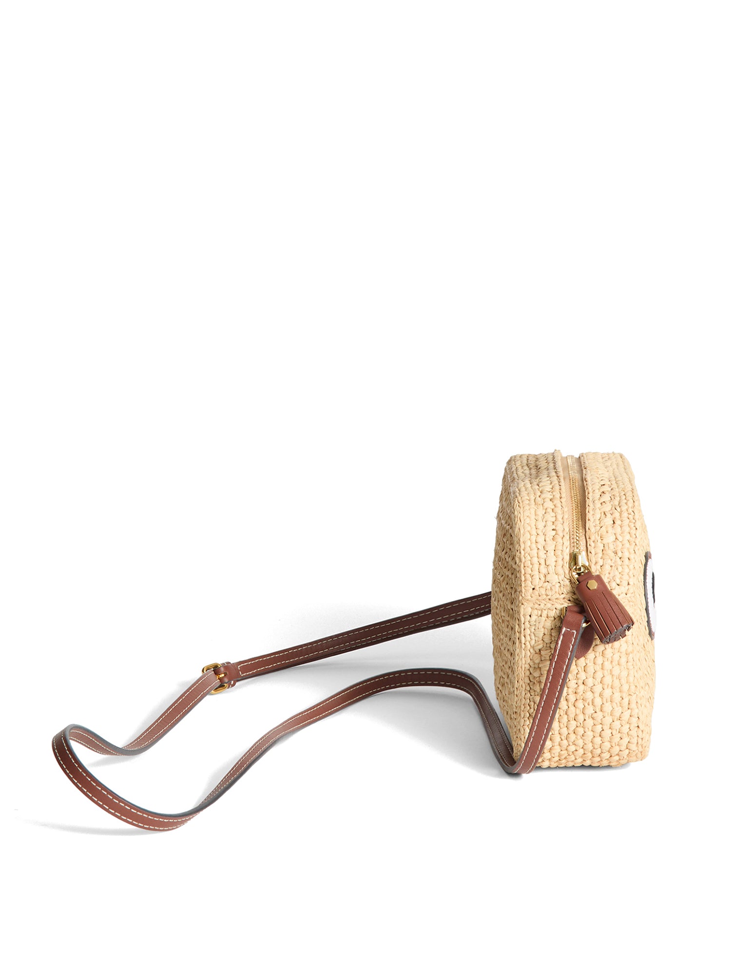 Raffia Eyes Crossbody Bag