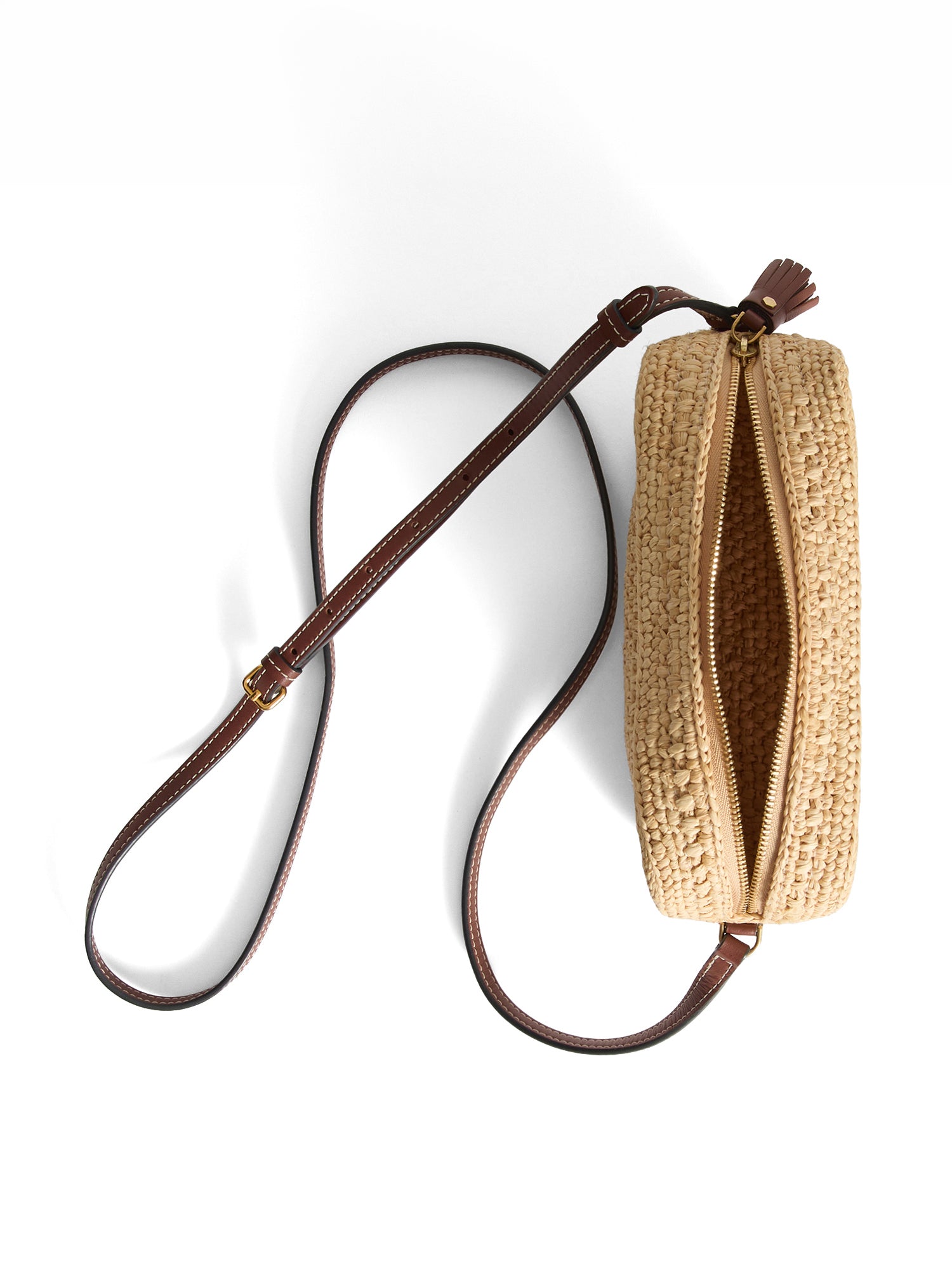 Raffia Eyes Crossbody Bag
