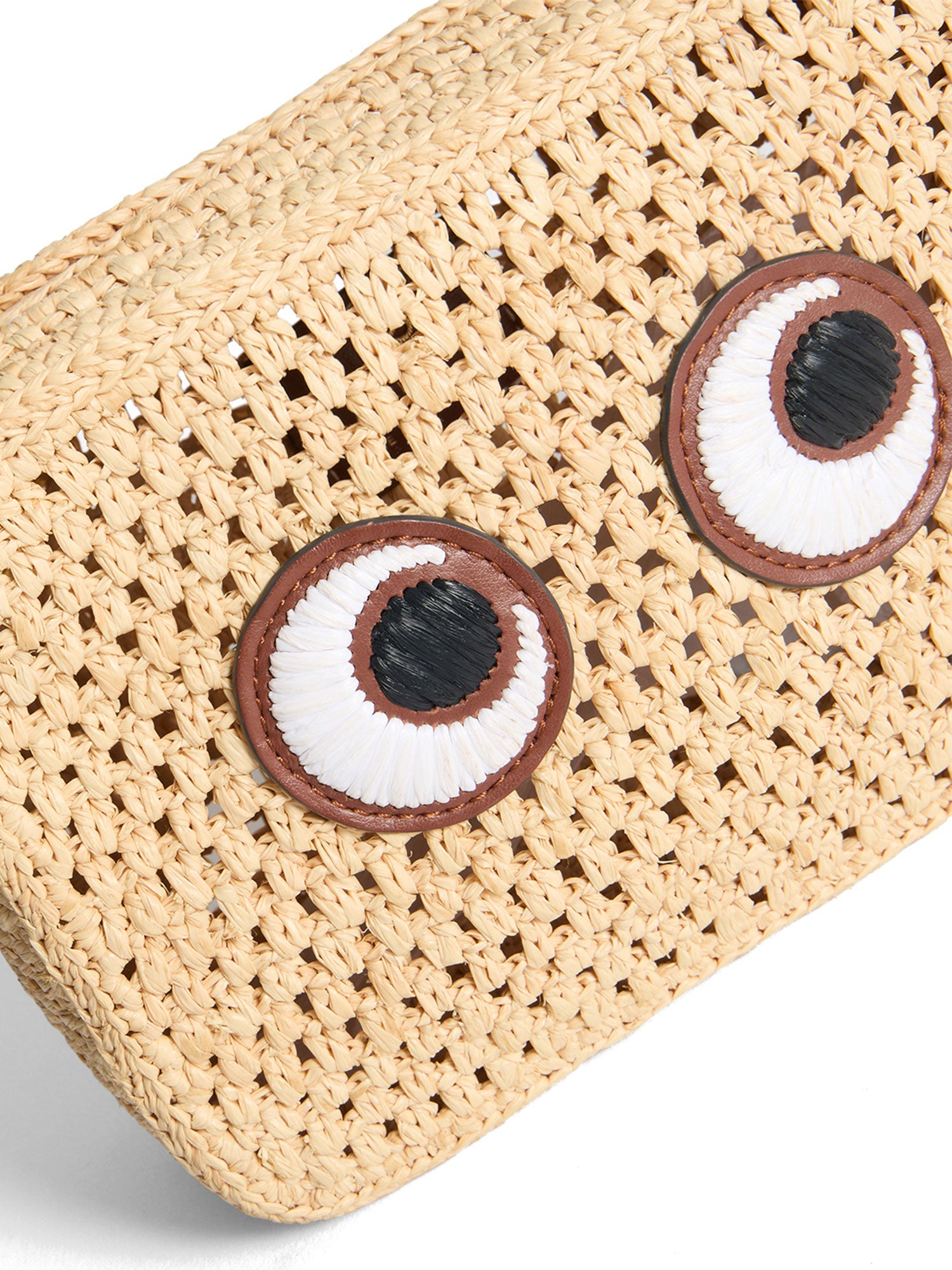 Raffia Eyes Crossbody Bag