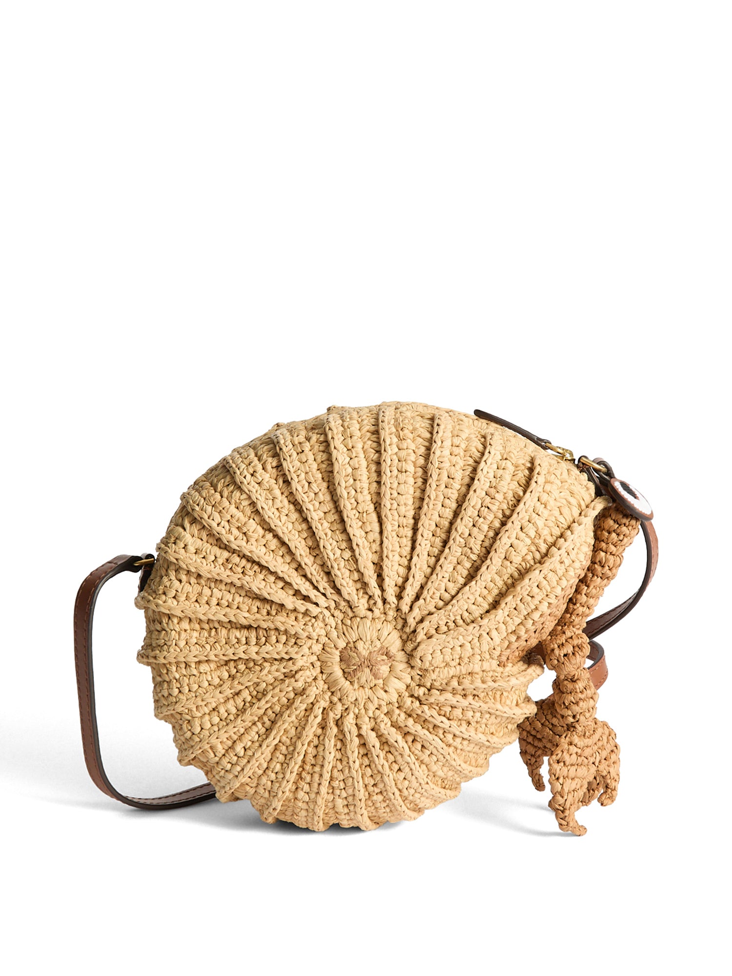 Raffia Hermit Crab Crossbody Bag