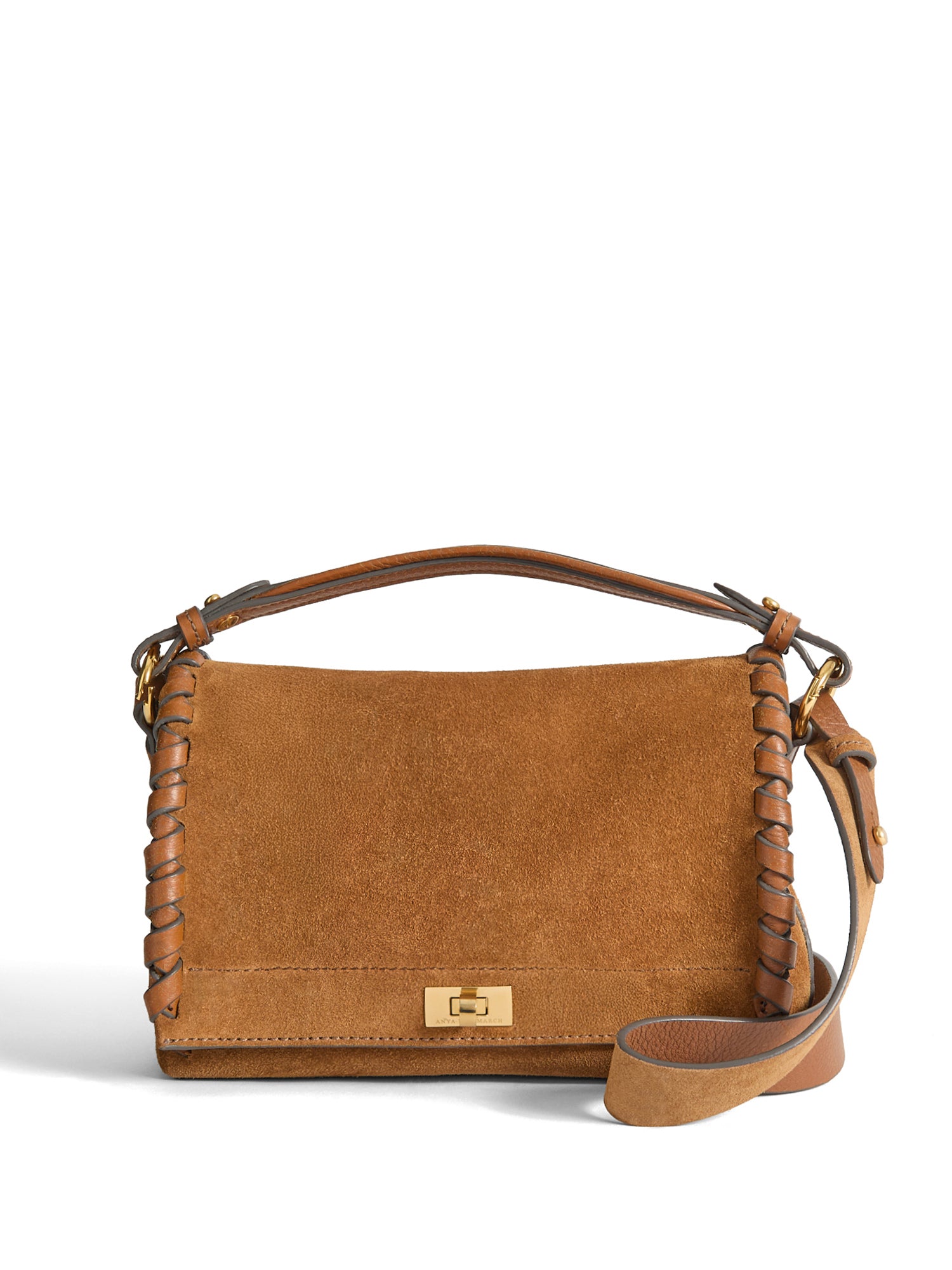 Mortimer Suede Whipstitch Crossbody Bag