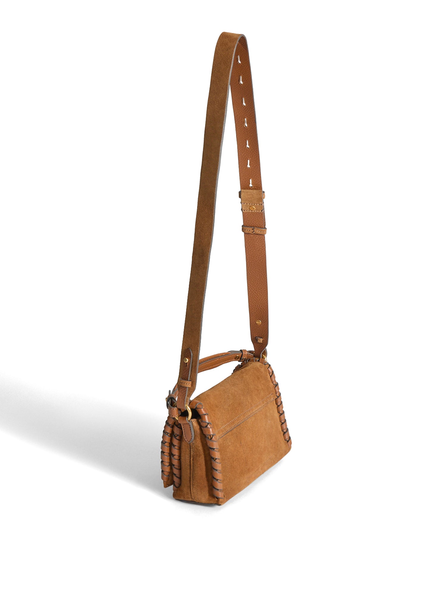 Mortimer Suede Whipstitch Crossbody Bag