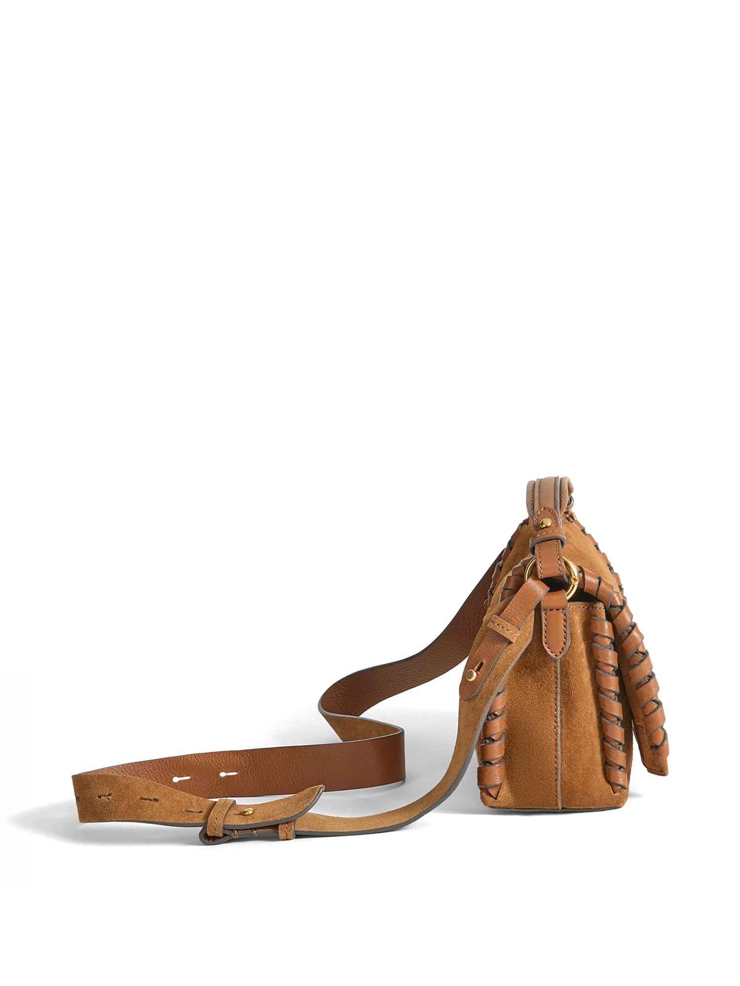 Mortimer Suede Whipstitch Crossbody Bag
