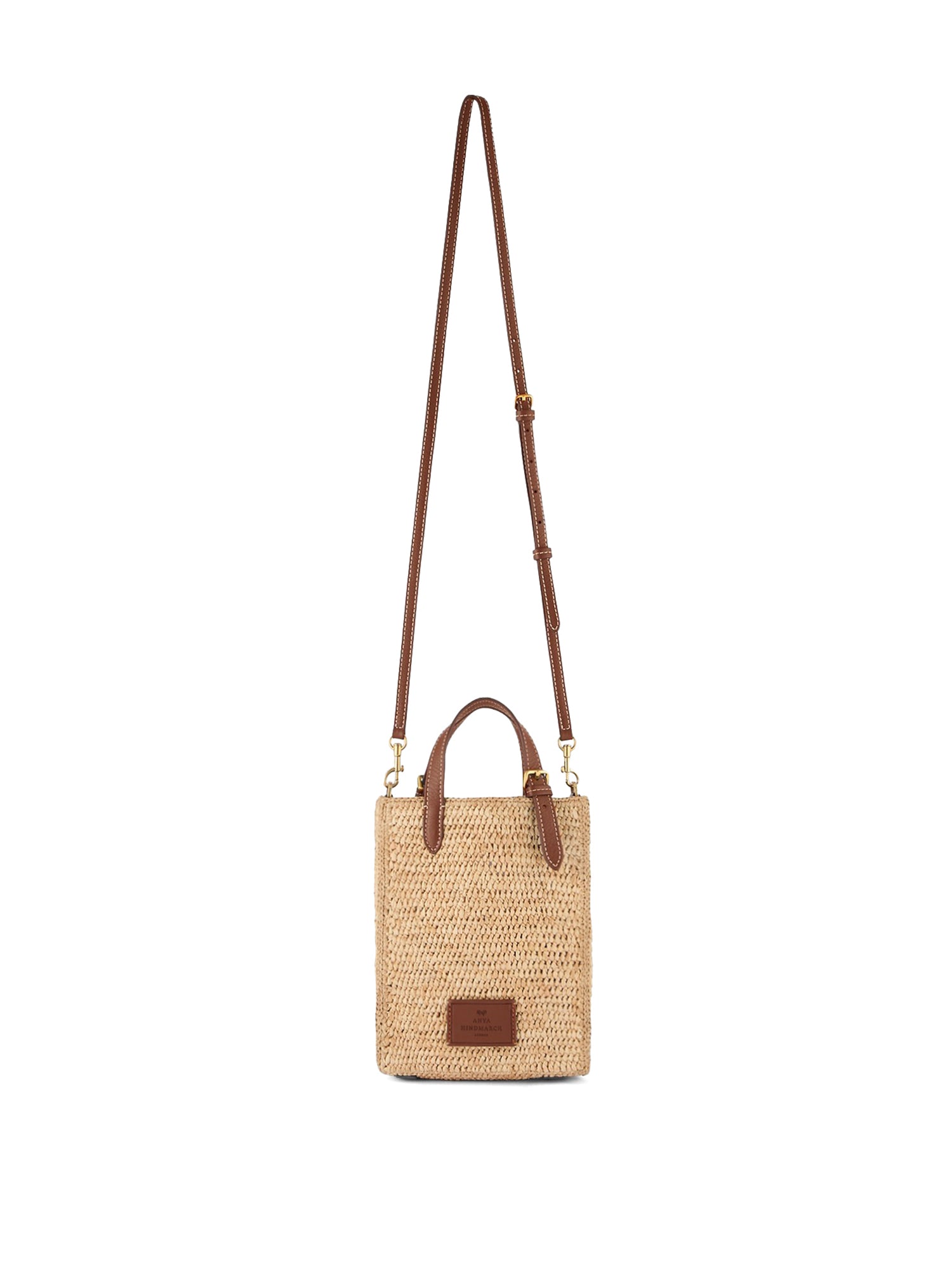 N/S Raffia Eyes Mini Crossbody Tote