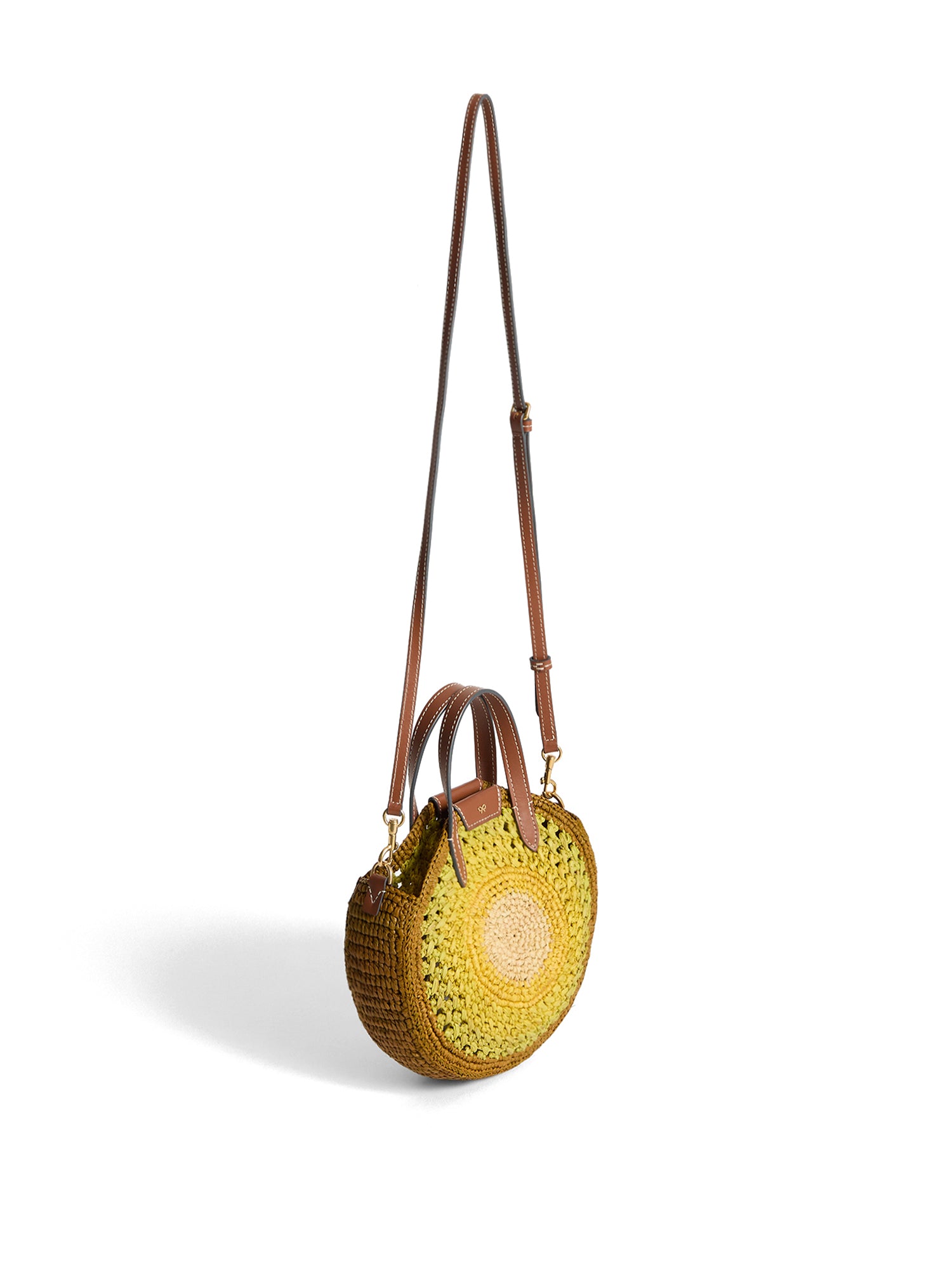 Raffia Small Round Bow Tote