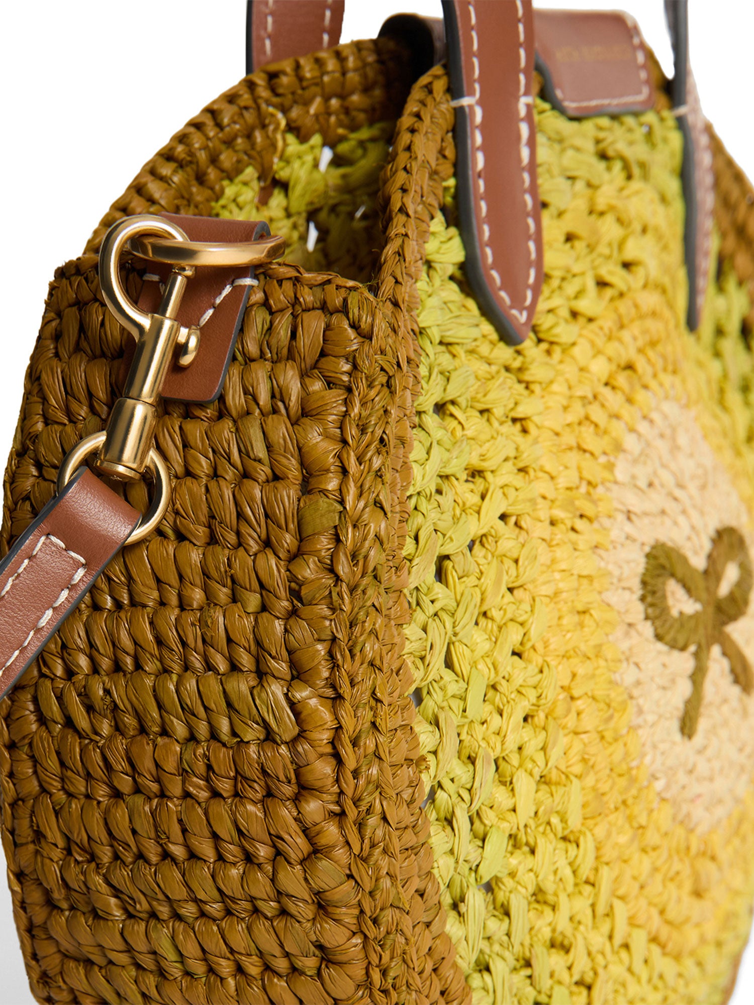 Raffia Small Round Bow Tote