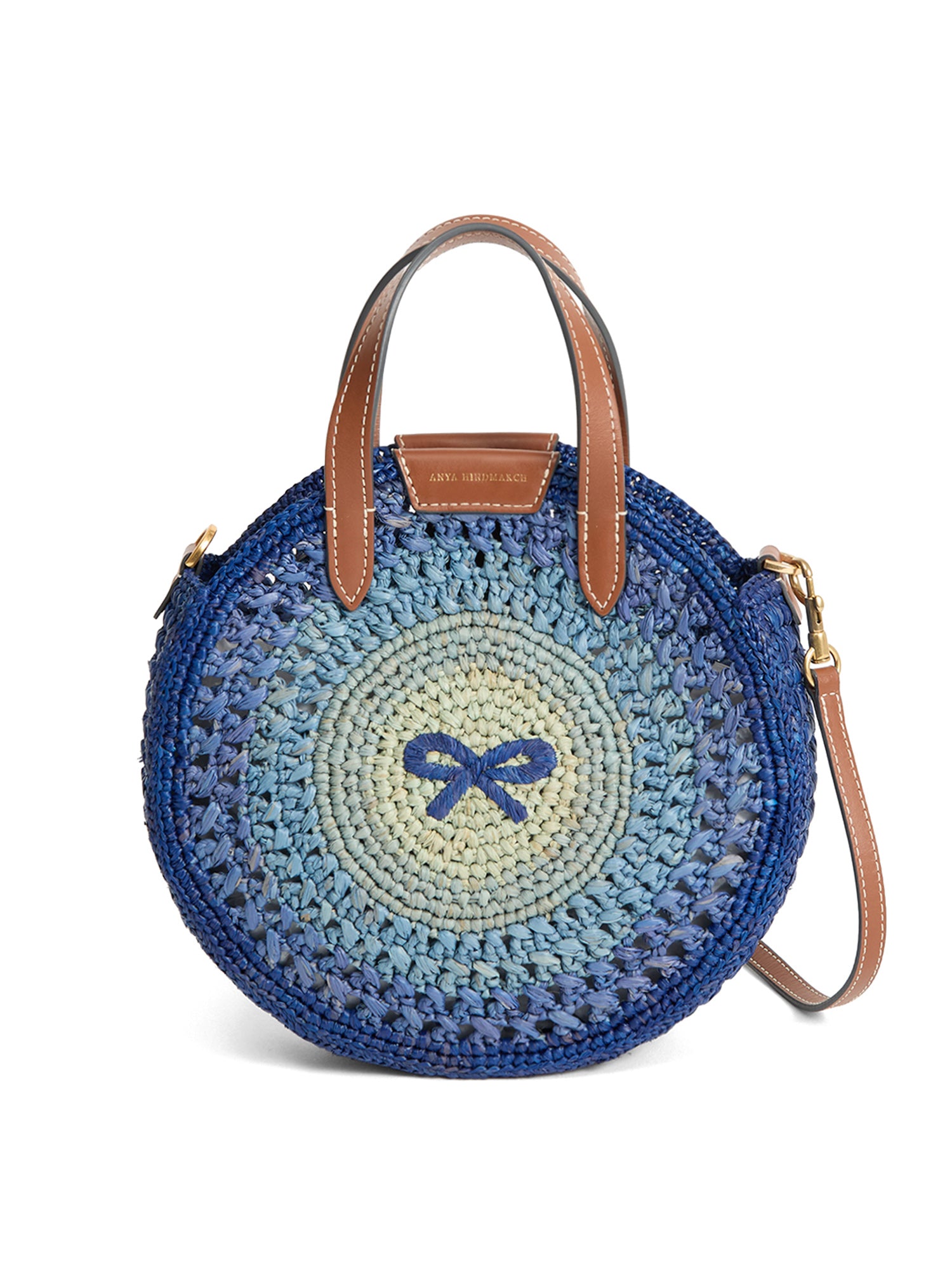Raffia Small Round Bow Tote