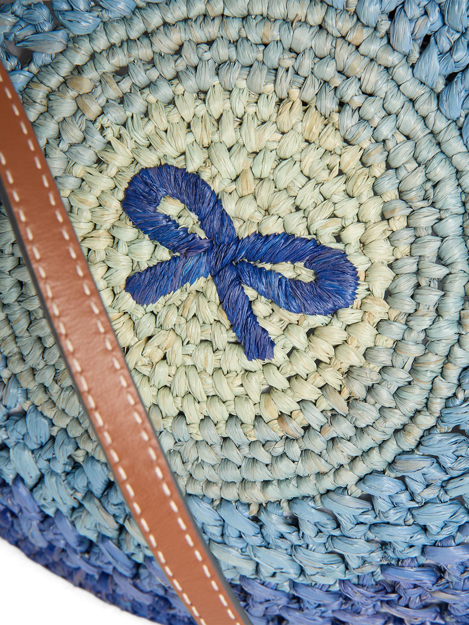 Raffia Small Round Bow Tote