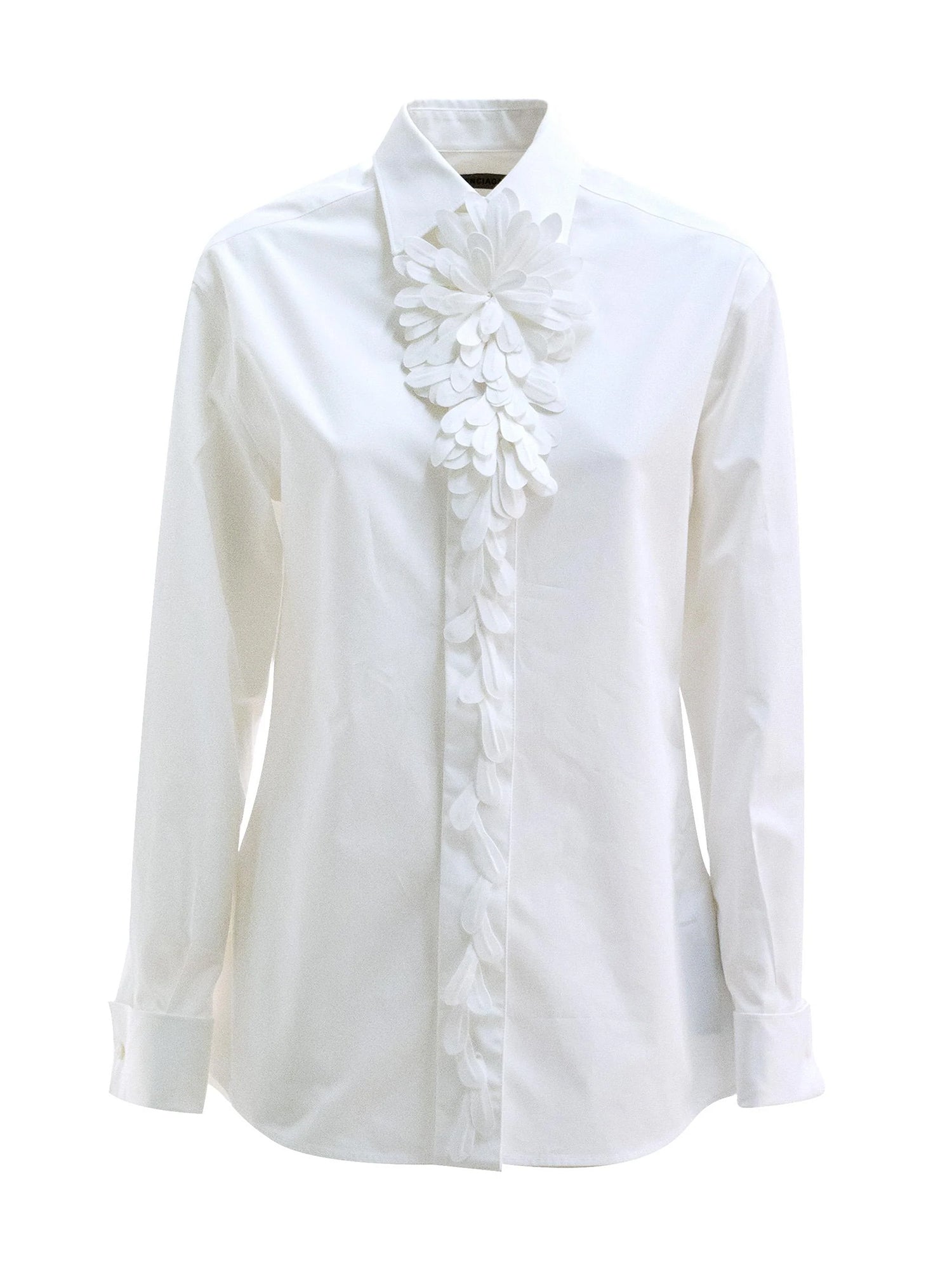 Flower Collar Cotton Shirt
