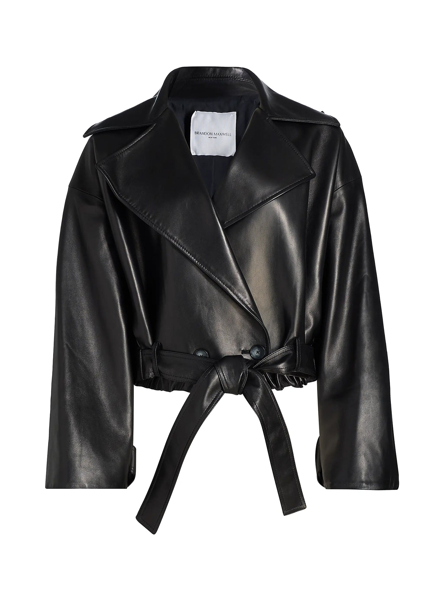 Collins Cropped Leather Trench