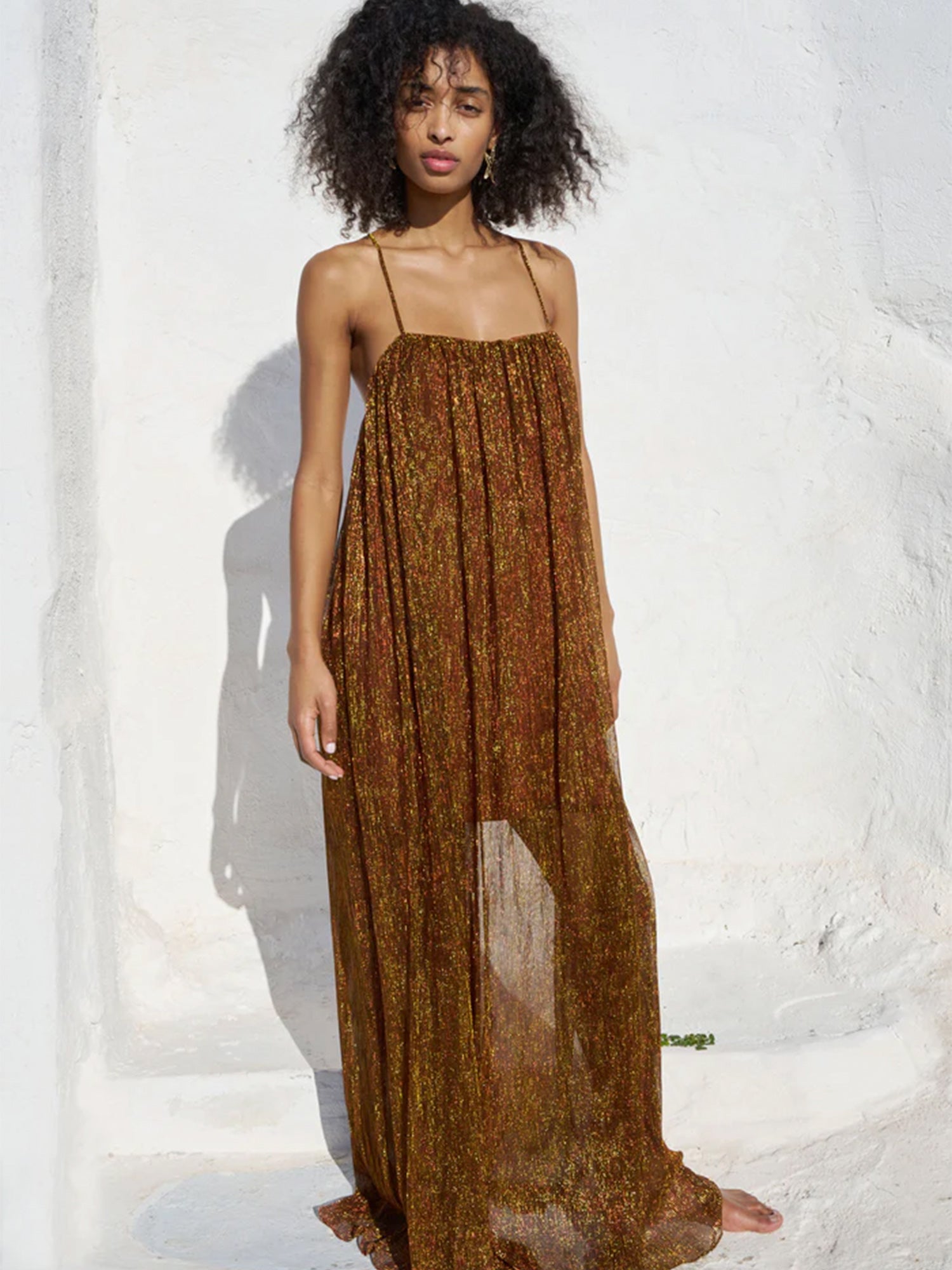 caroline constas dress EMILIA RUCHED EMPIRE MAXI IVORY / XL Short puff sleeves Caroline Constas Women Green Silk