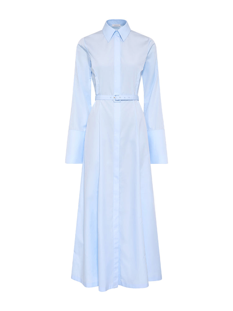 carmina maxi dress Gabriela Hearst - Carmina Maxi Shirtdress in Light Blue Sea Island Cotton - Light Blue - 38