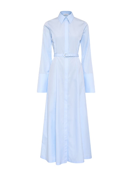 Gabriela Hearst - Carmina Maxi Shirtdress in Light Blue Sea Island Cotton - Light Blue - 38 - Dresses