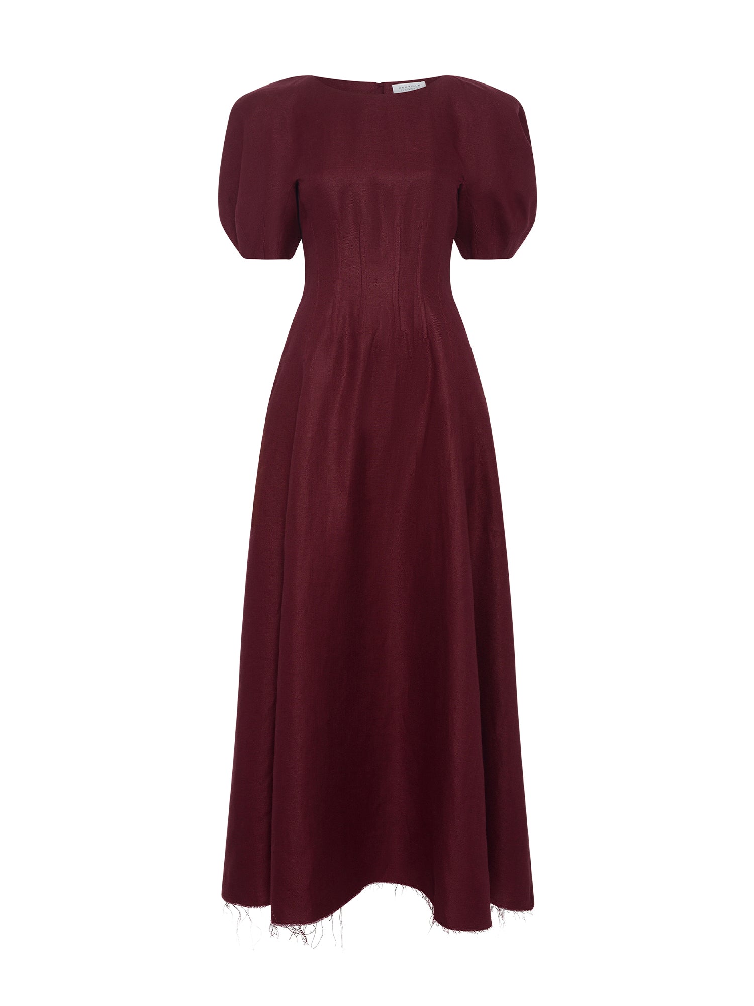 Women's Bordeaux Linen Maxi Dress