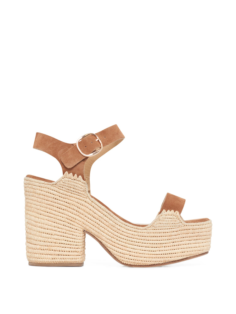 Gabriela Hearst | Sardis Suede and Raffia Platform Sandals – Kirna