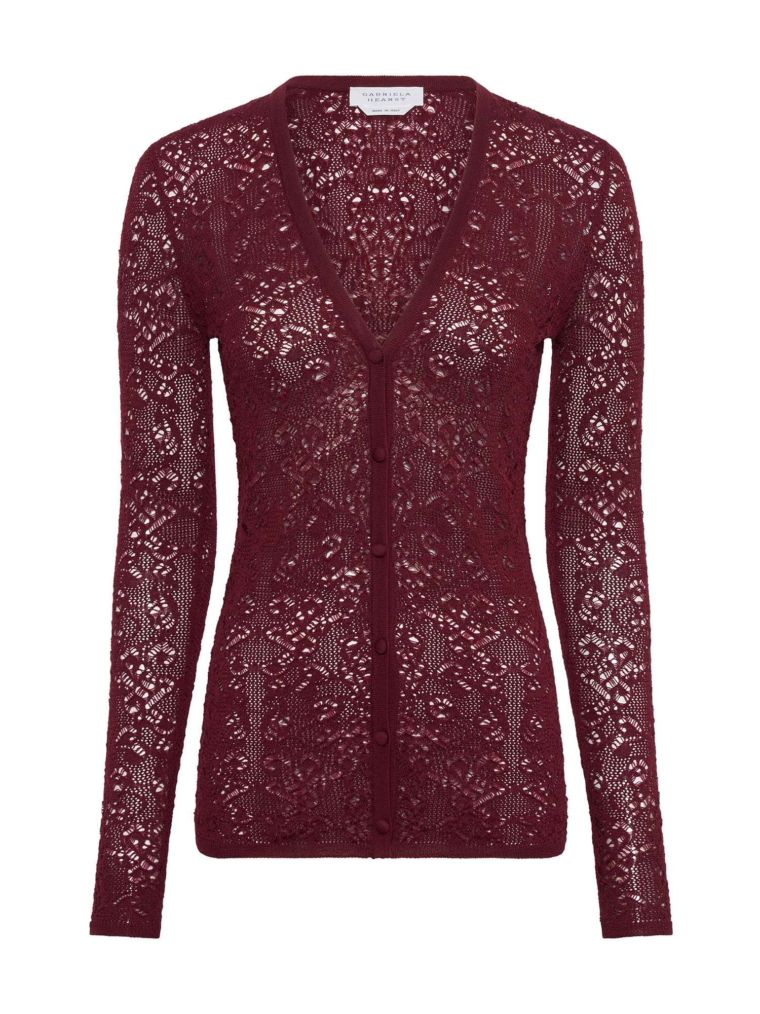 Ultraris Merino Wool Lace Knit Cardigan