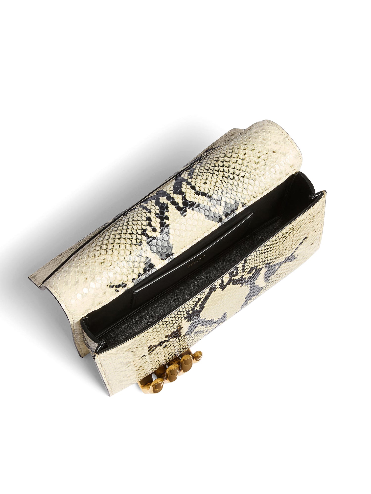 Python-Embossed Sculpted Hand Clutch