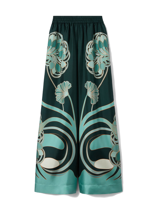 Silk Twill Palazzo Pants