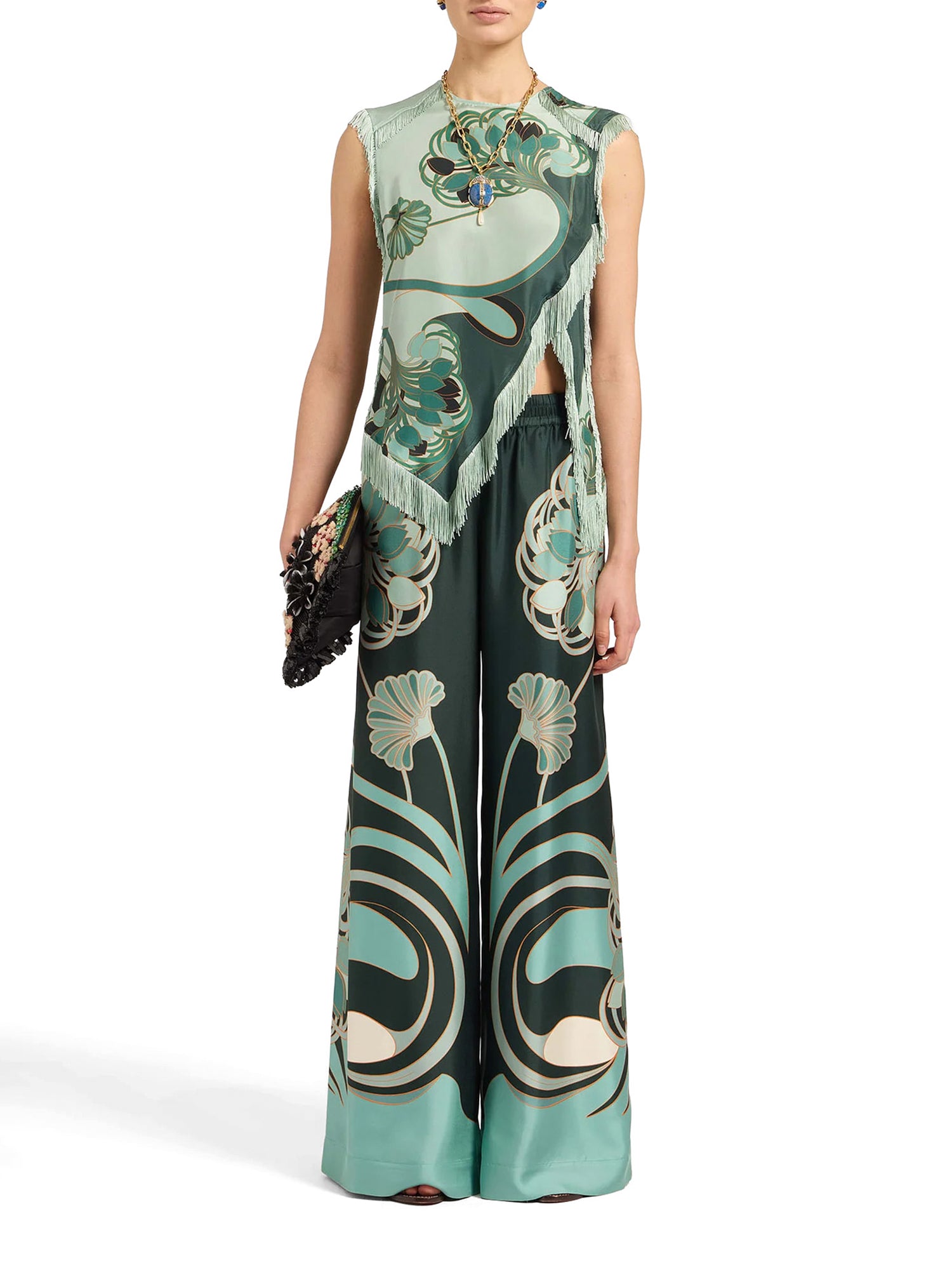 Silk Twill Palazzo Pants