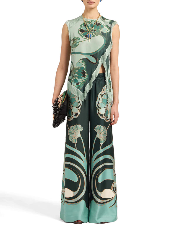 Silk Twill Palazzo Pants
