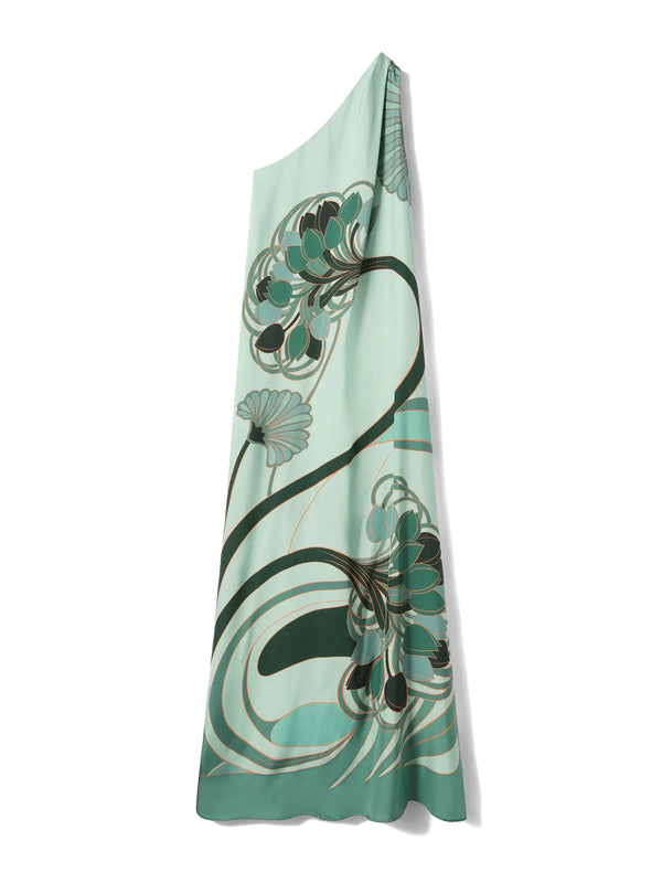 Roy One-Shoulder Silk Maxi Dress