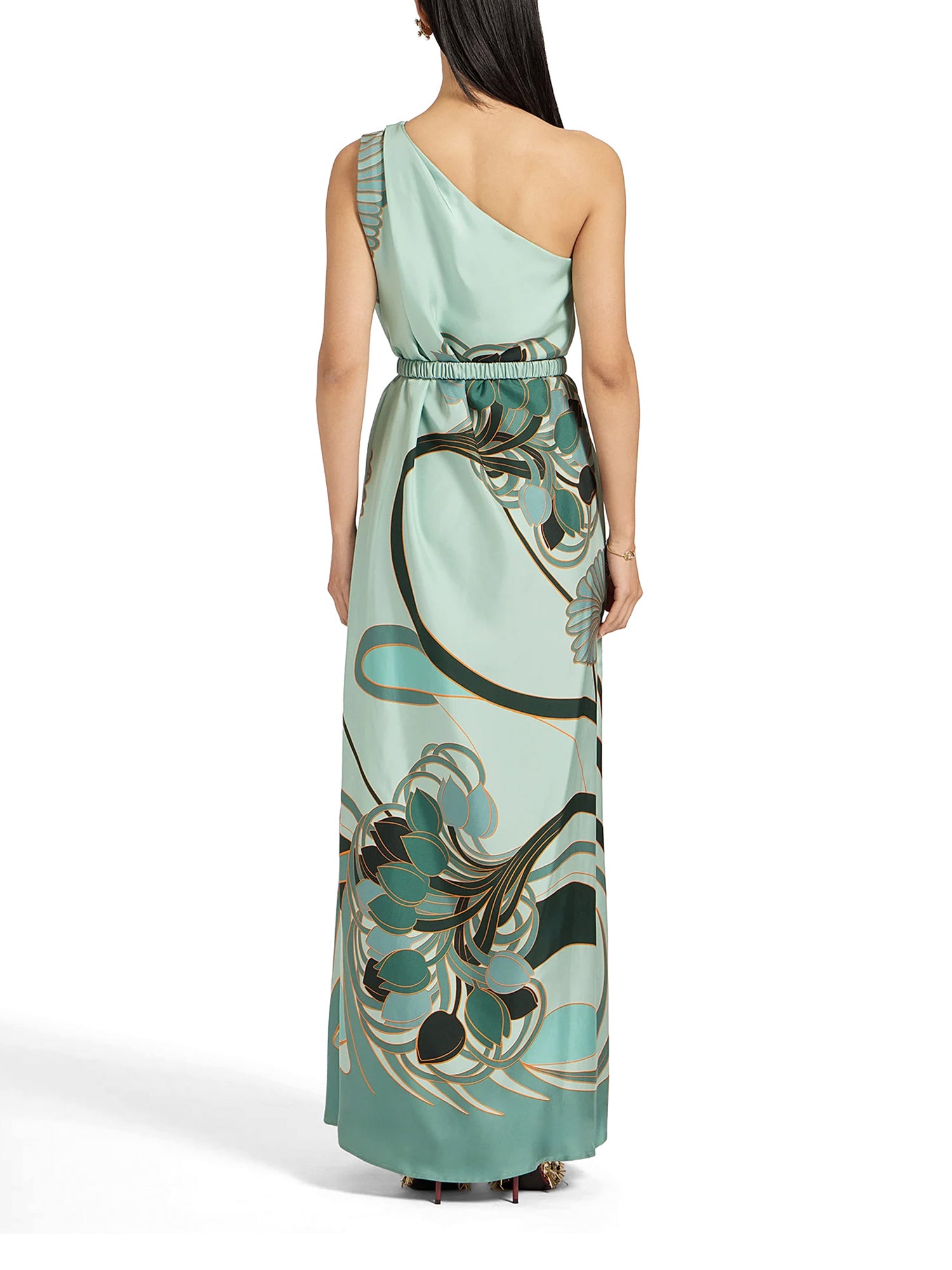 Roy One-Shoulder Silk Maxi Dress