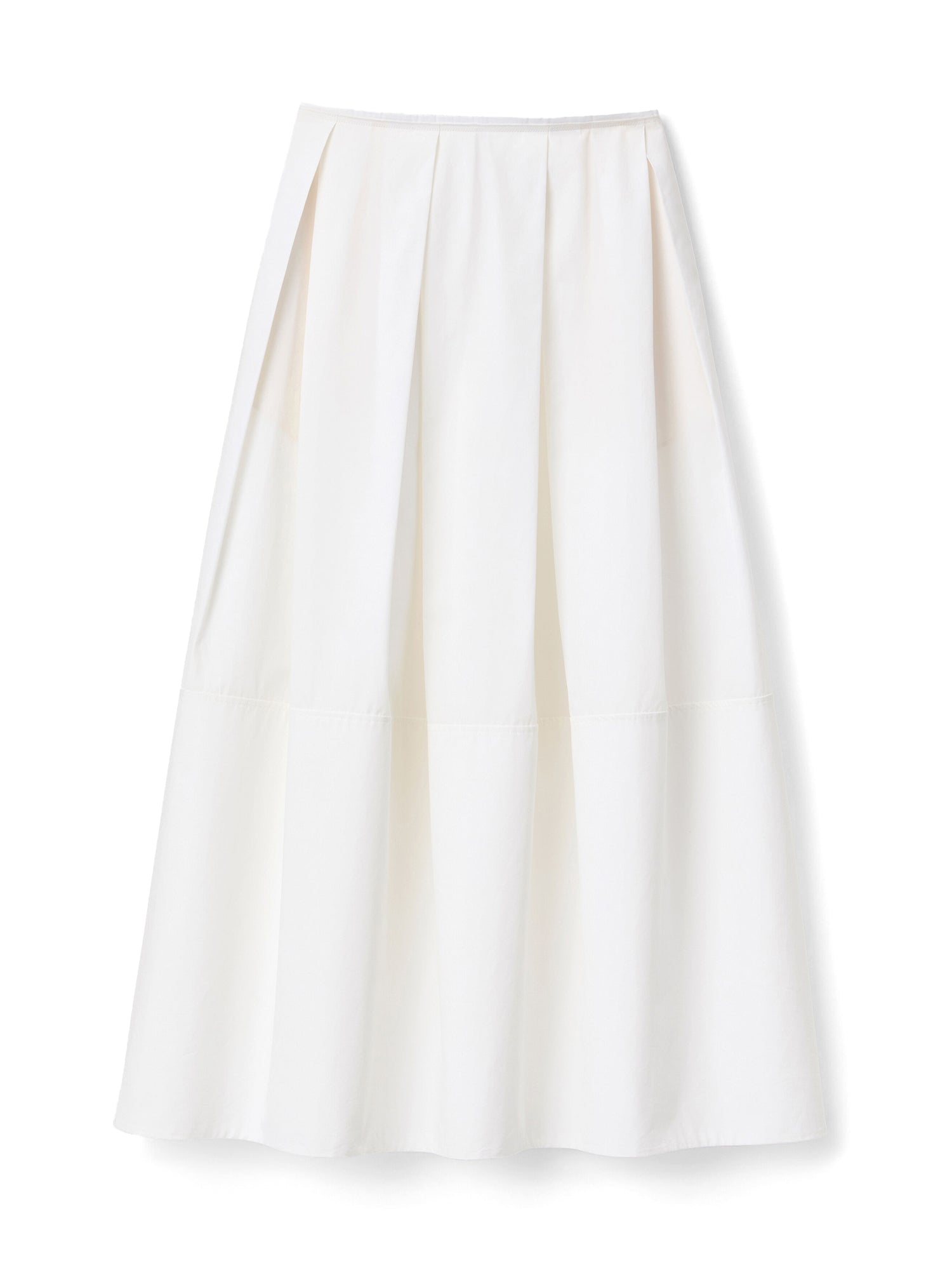 Inverted Pleat Cotton Maxi Skirt