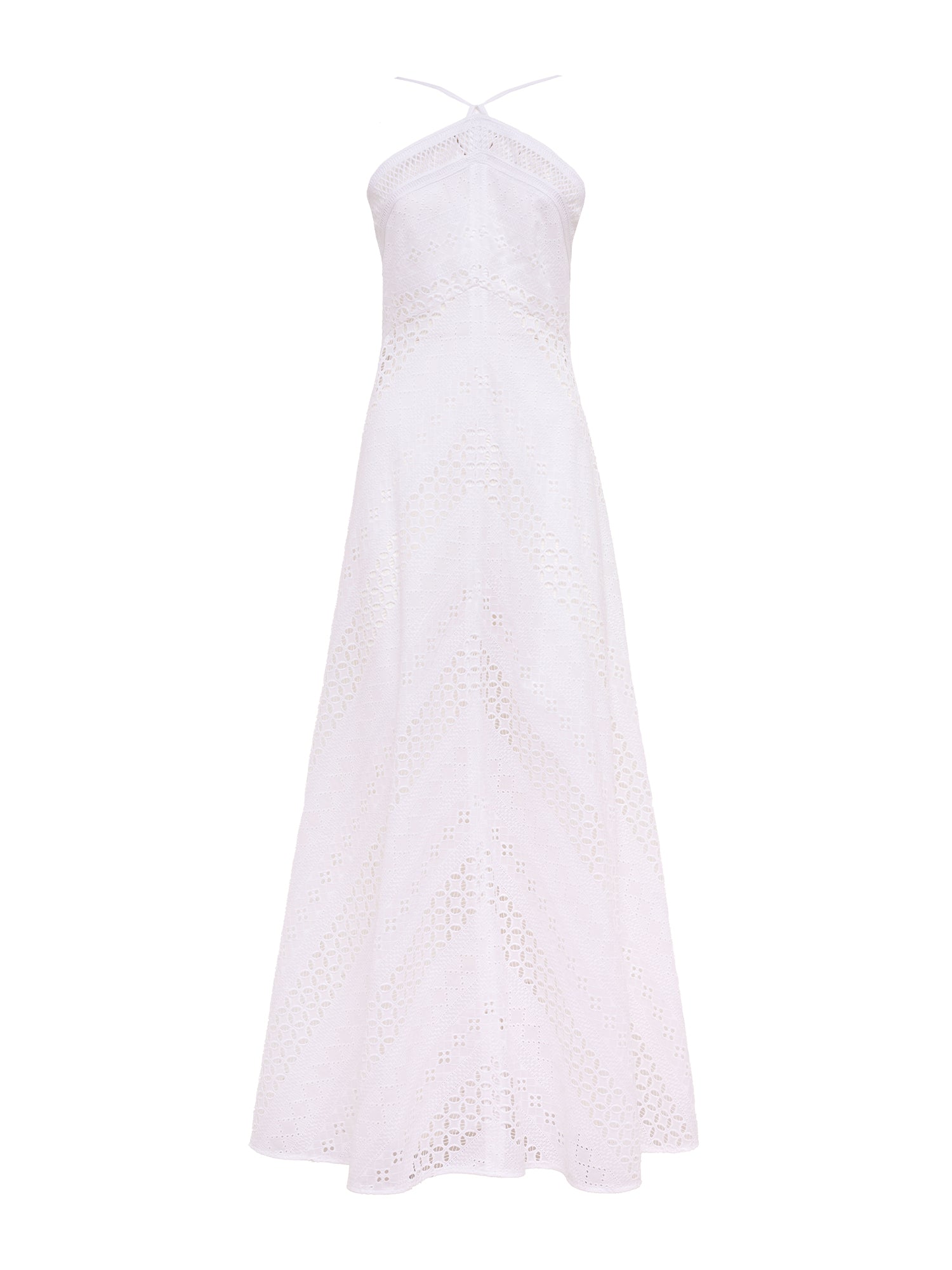 Castiglione Broderie Anglaise Cotton Halter Midi Dress