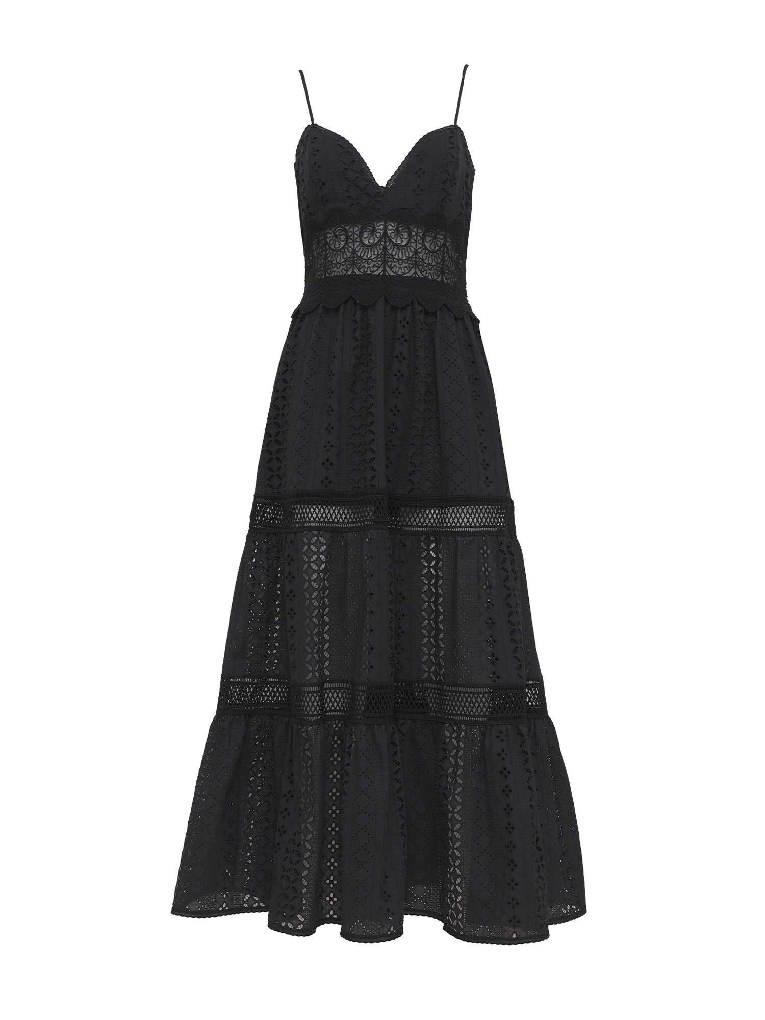 Demi Macrame Intarsia Midi Dress