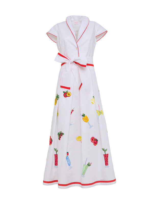 Giardino Embroidered Poplin Shirtdress