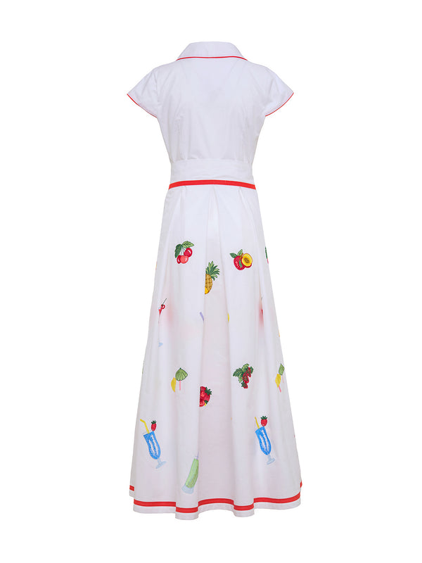 Giardino Embroidered Poplin Shirtdress