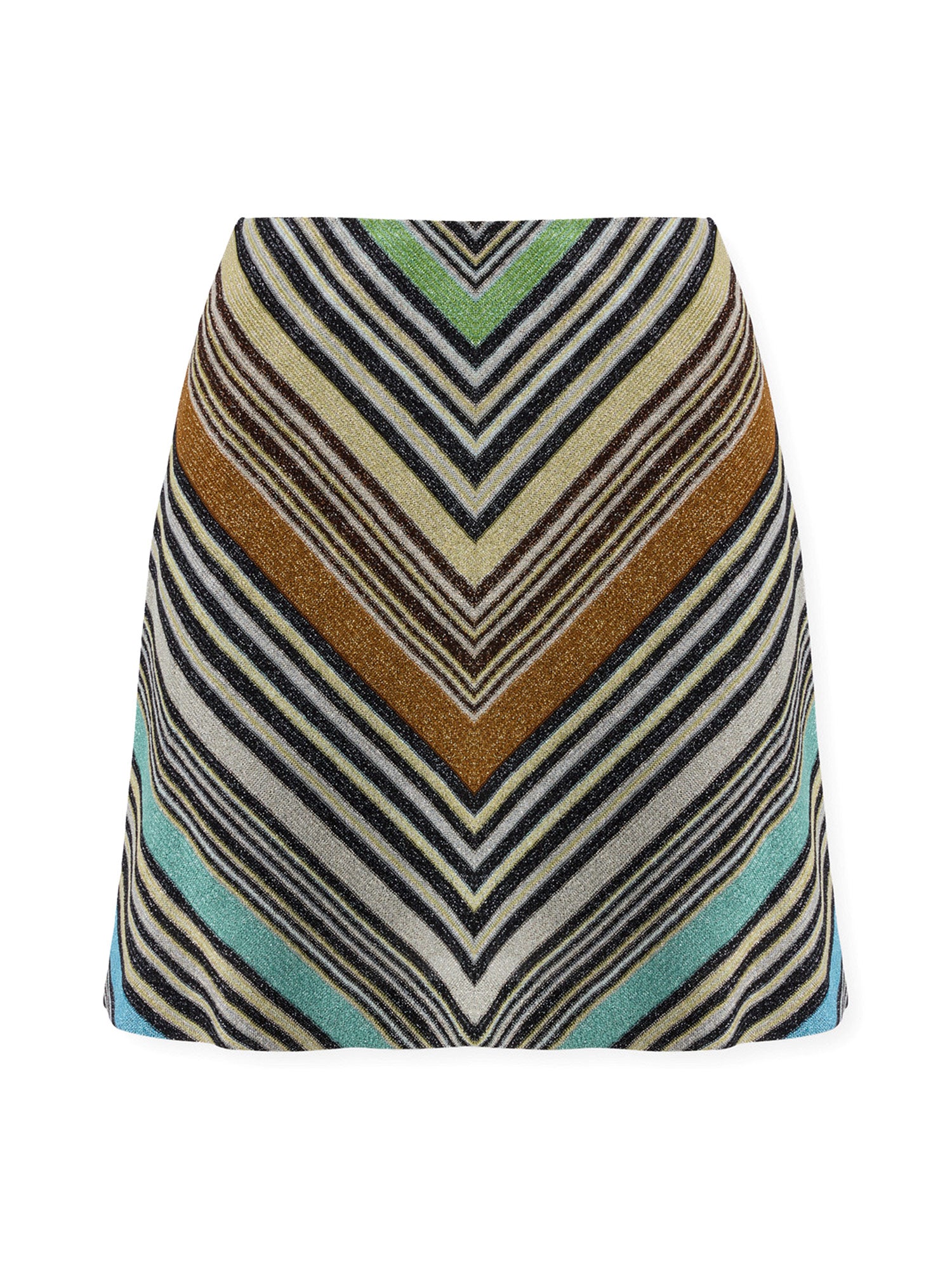 Striped Metallic-Knit Mini Skirt