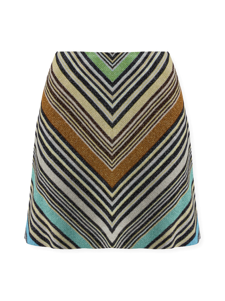 MISSONI | Striped Metallic-Knit Mini Skirt – Kirna Zabête