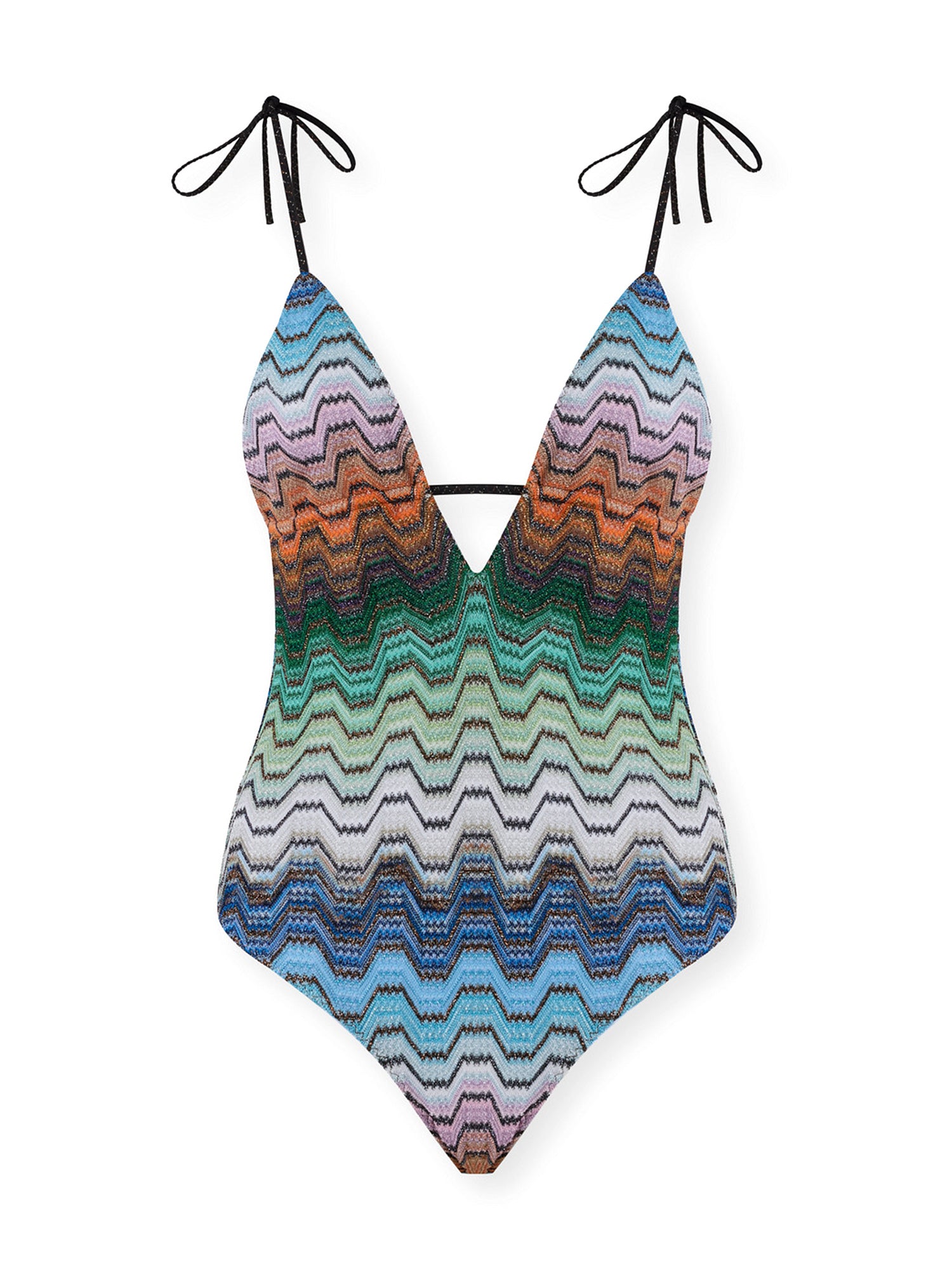 Raschel Lamé Striped One-Piece