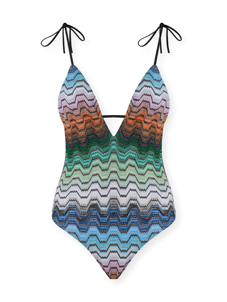 M Missoni ワンピース　M MISSONI | Raschel Lamé Striped One-Piece – Kirna Zabête