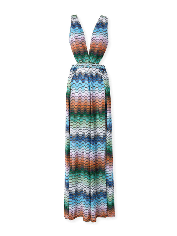 Metallic Knit Cut-Out Jumpsuit