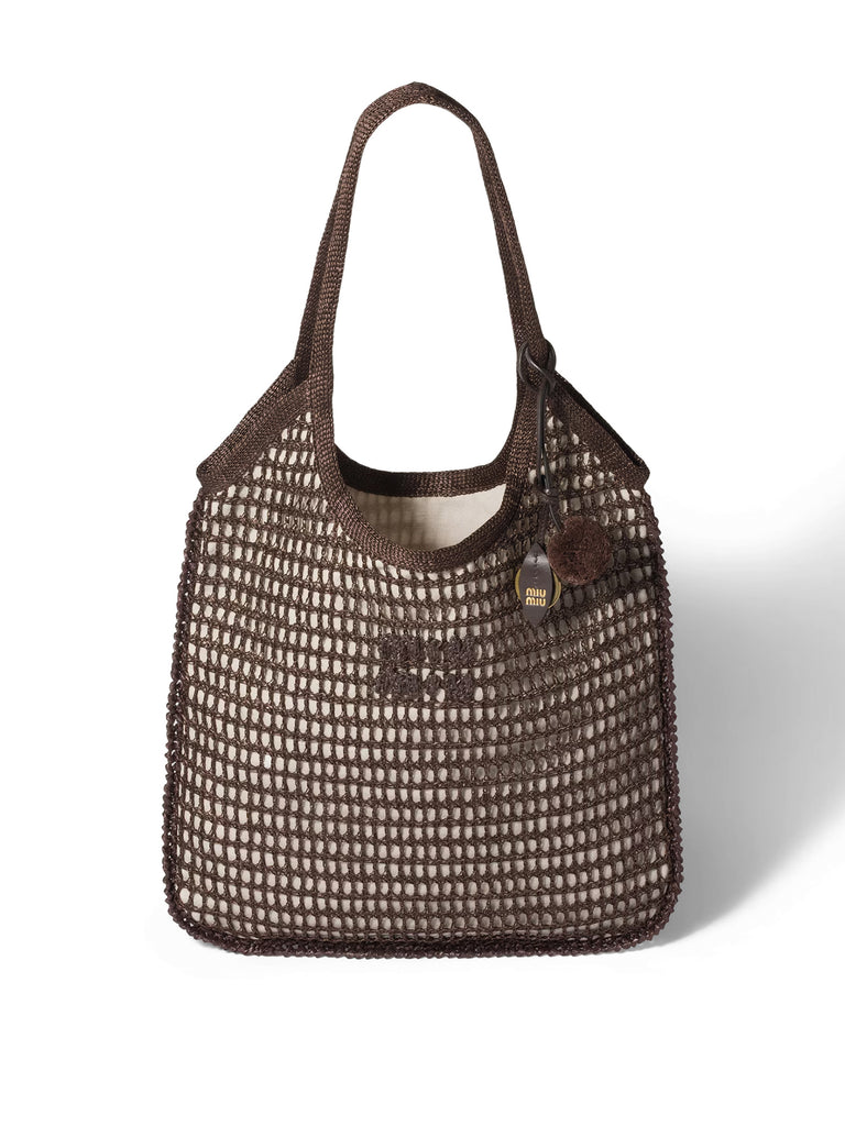 【大幅値下げ】MIU MIU nylon zip hand bag Miu Miu | Ivy Raffia-Effect Crochet Tote – Kirna Zabête