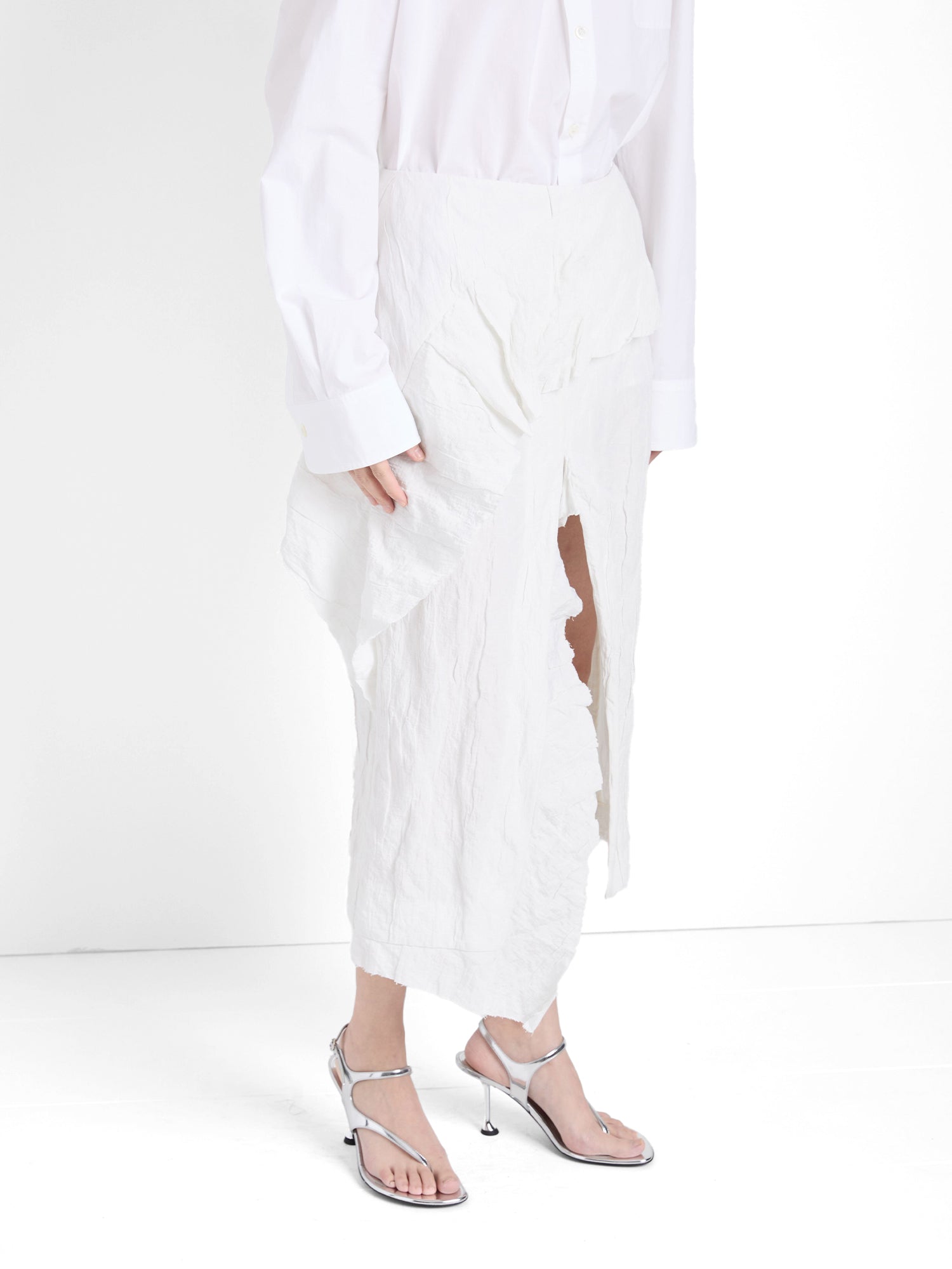 Hansly Memory Cotton Midi Skirt