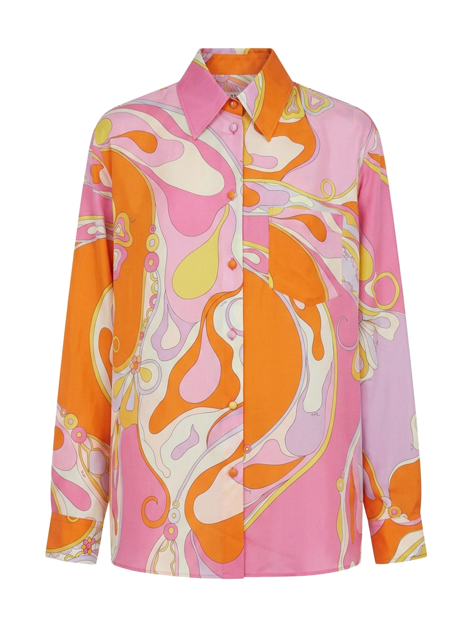 Orchidee Print Cotton Shirt