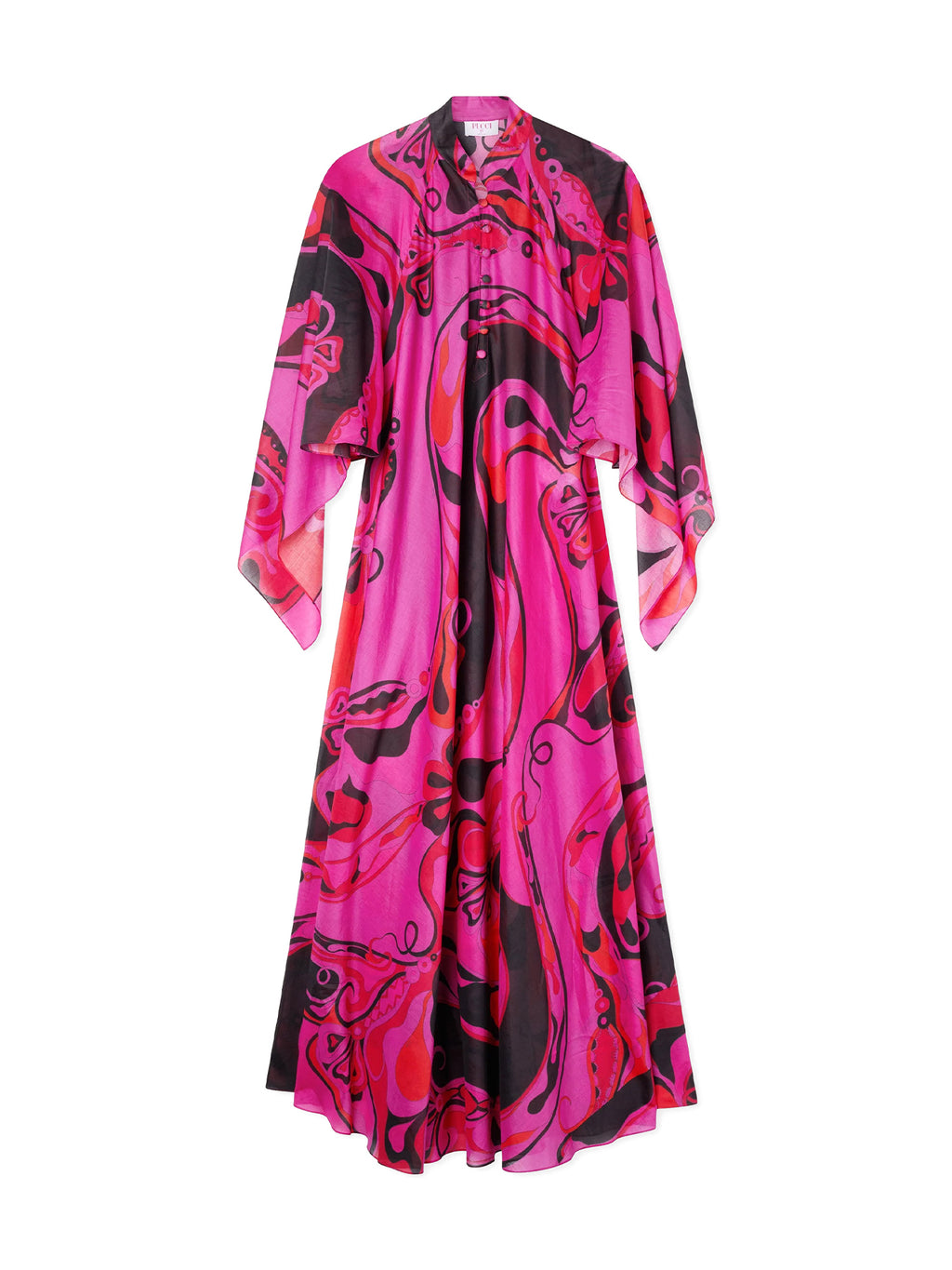Pucci - Orchidee Print Cotton Kaftan - Size: 42 - Fuchsia & Black