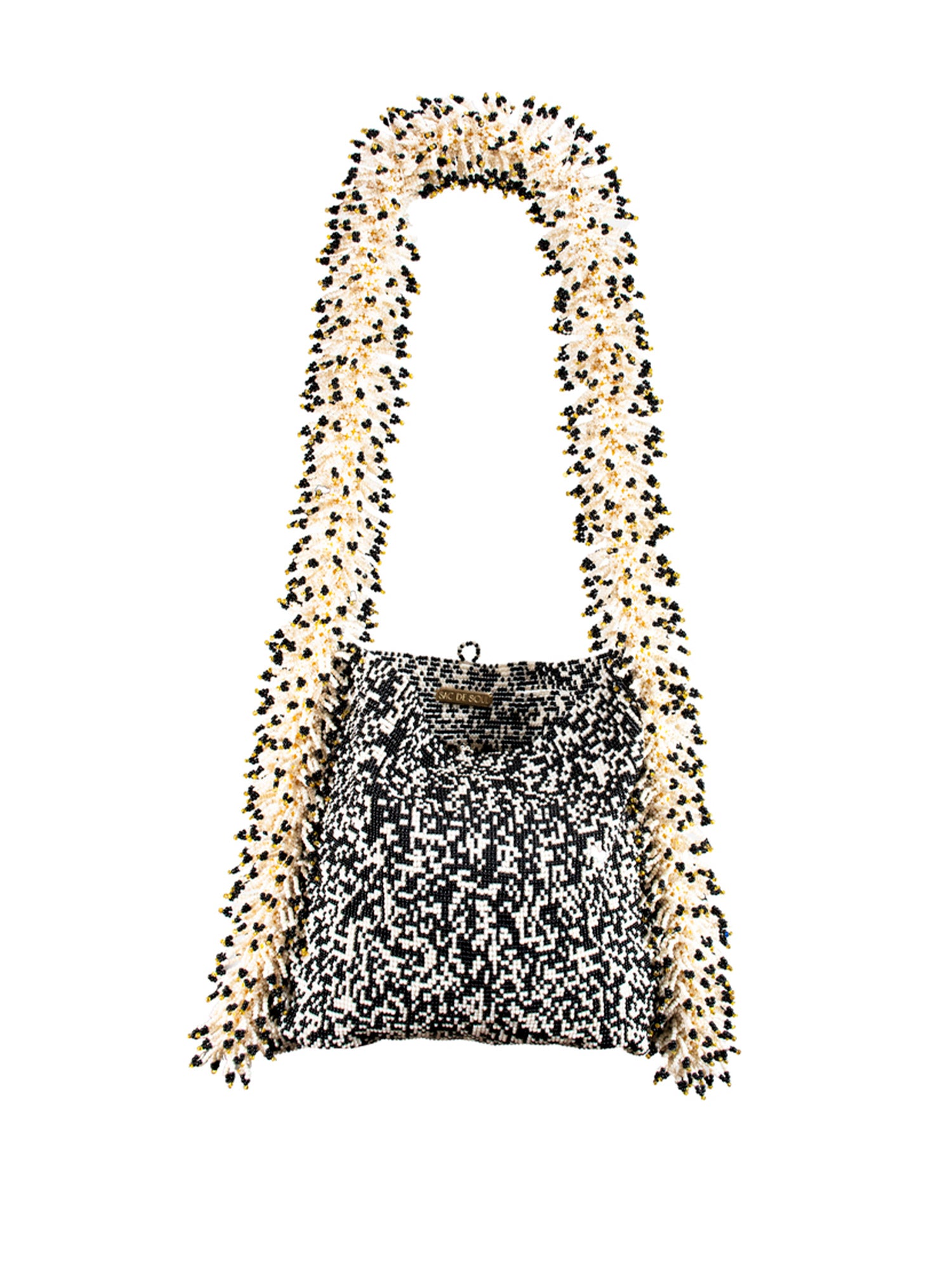 Cream, Grey, and Black Camila Bag