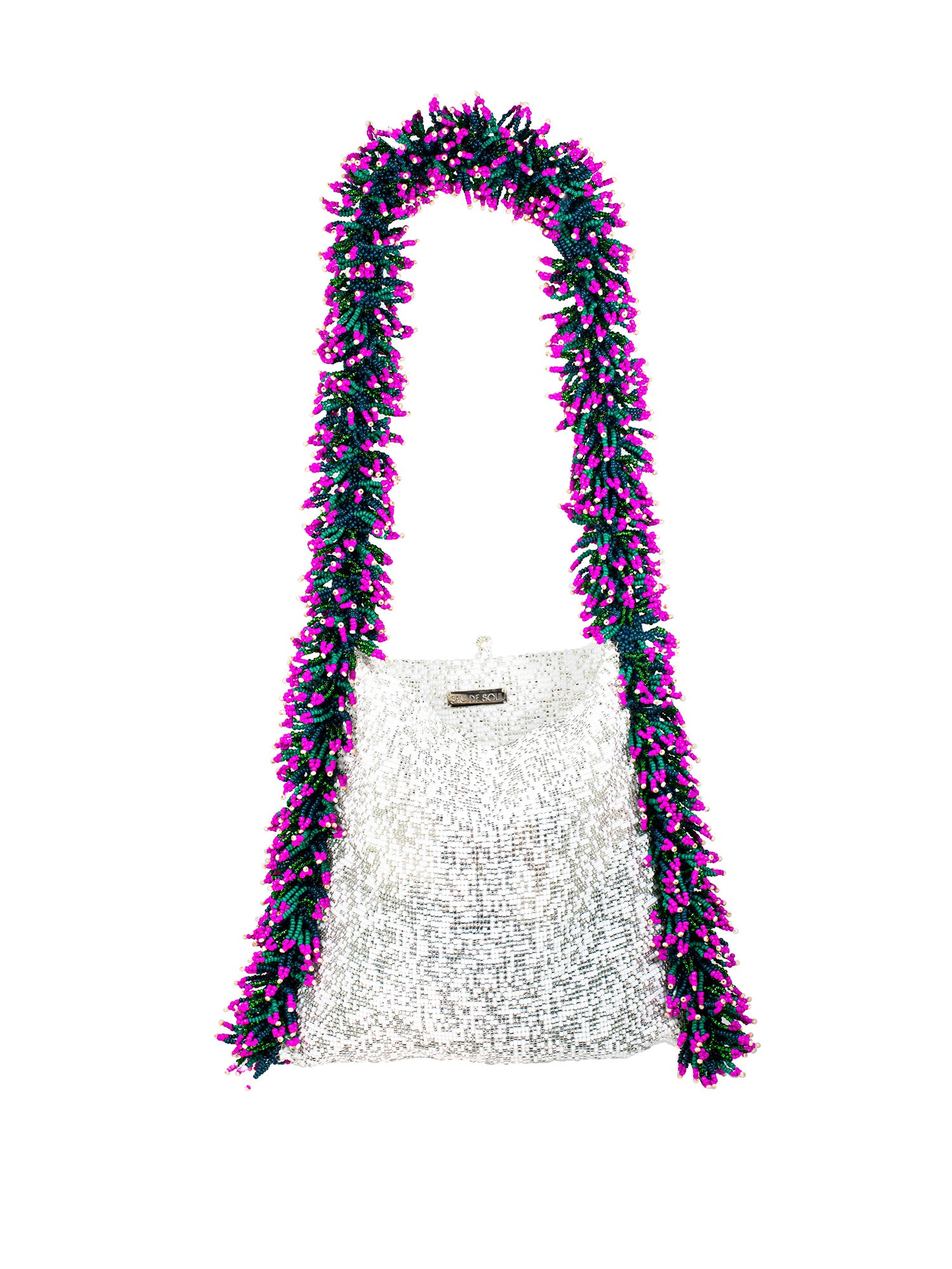 Silver, Green, and Pink Camila Bag