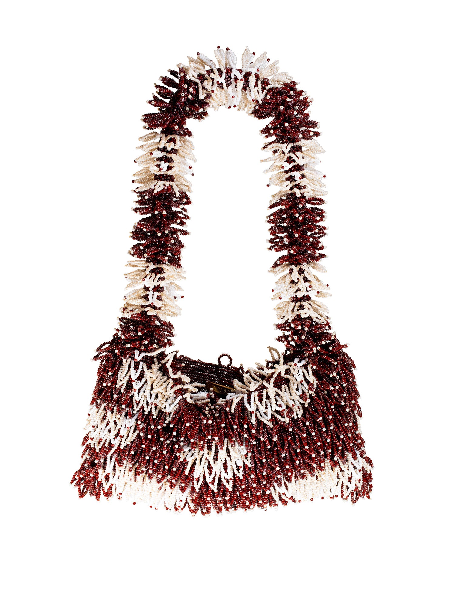 Burgundy and Cream Nina Bag