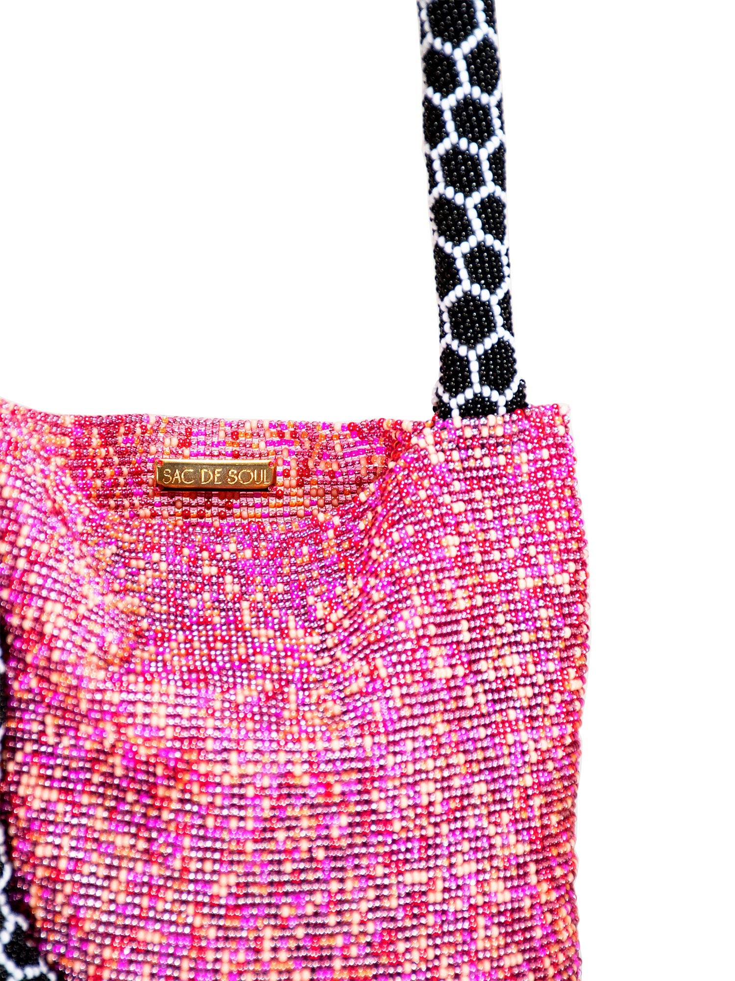 Pink, White, and Black Large Serpent Bag