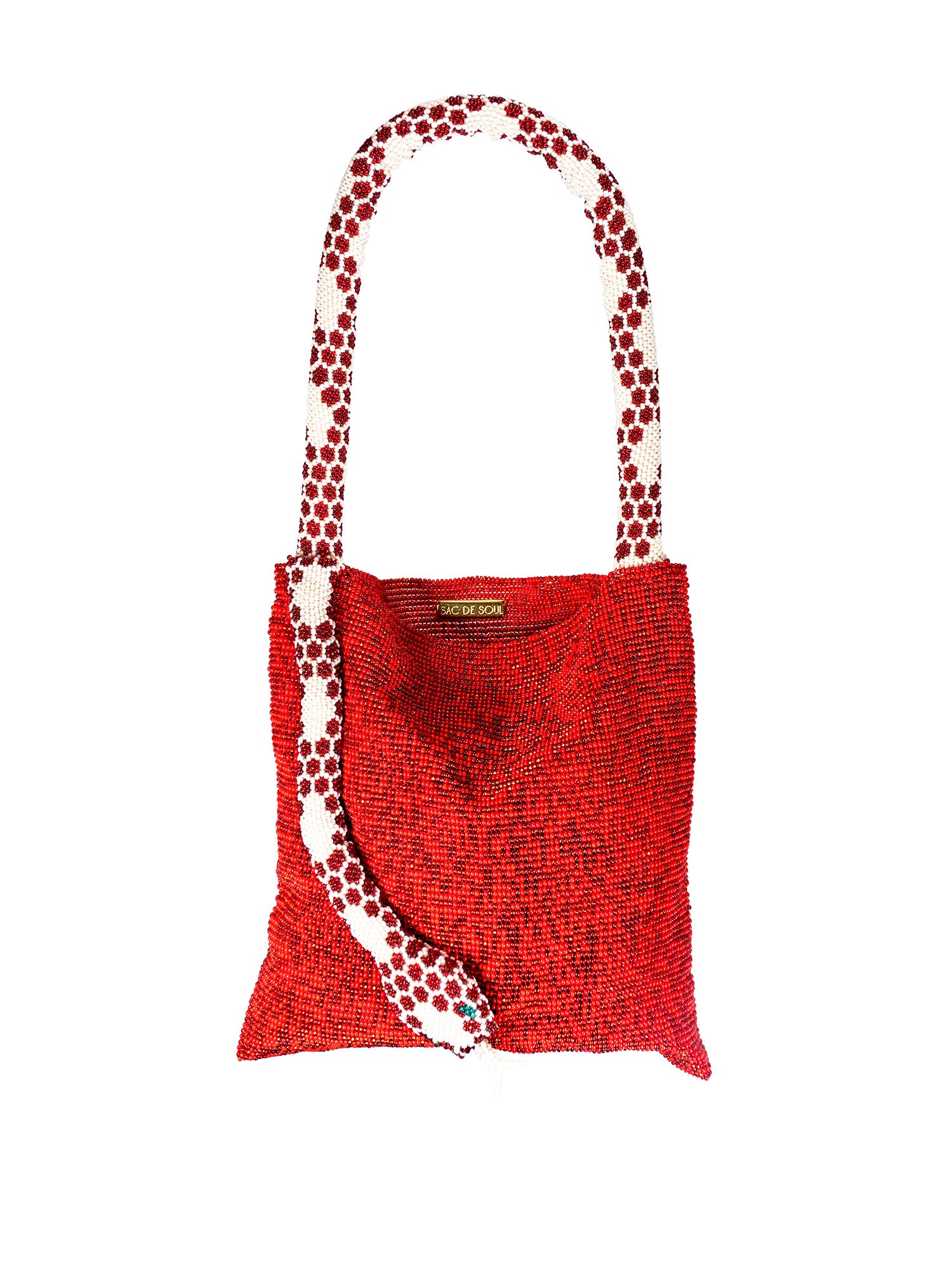 Red and White Large Serpent Bag