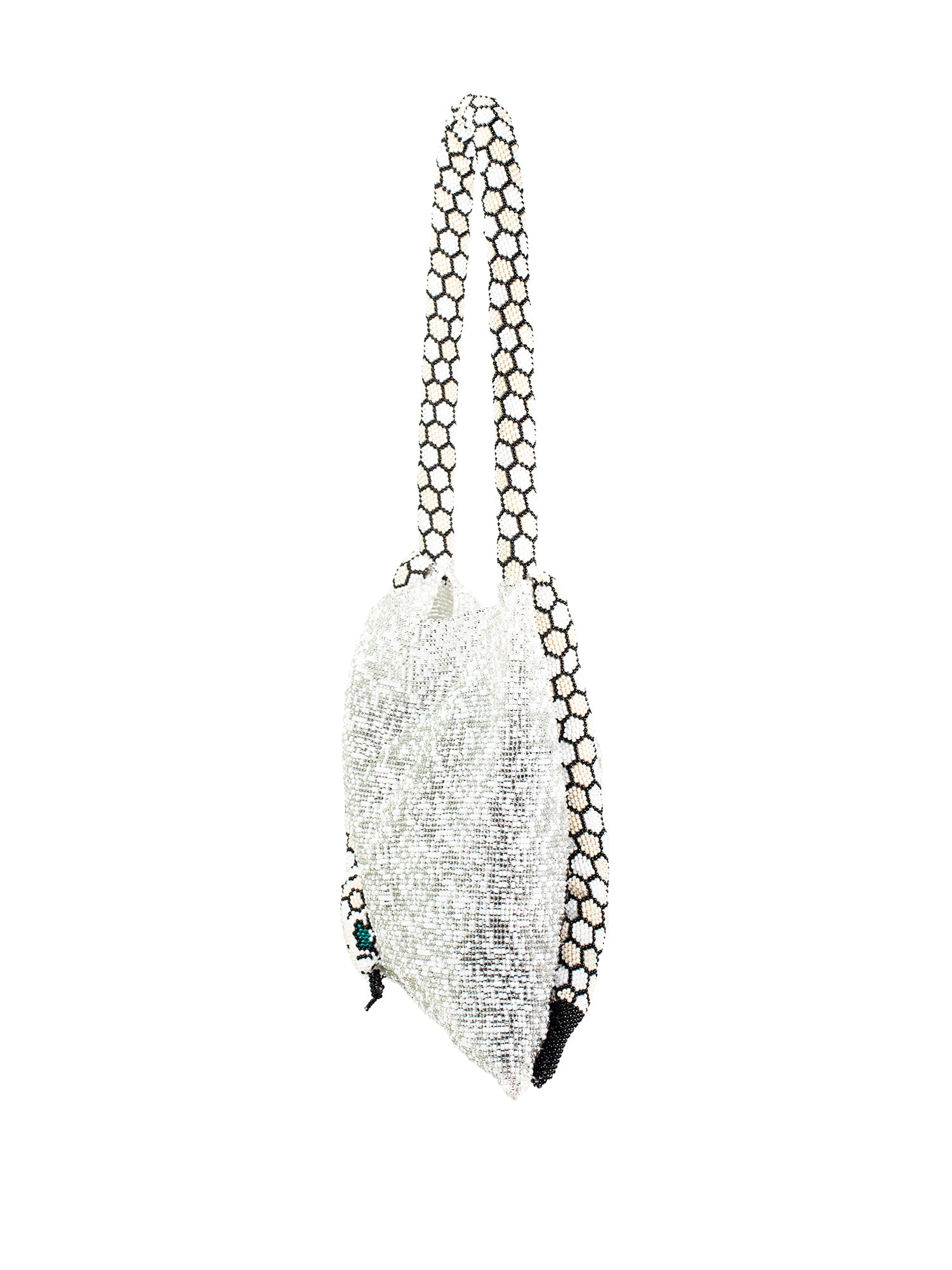 White and Black Large Serpent Bag